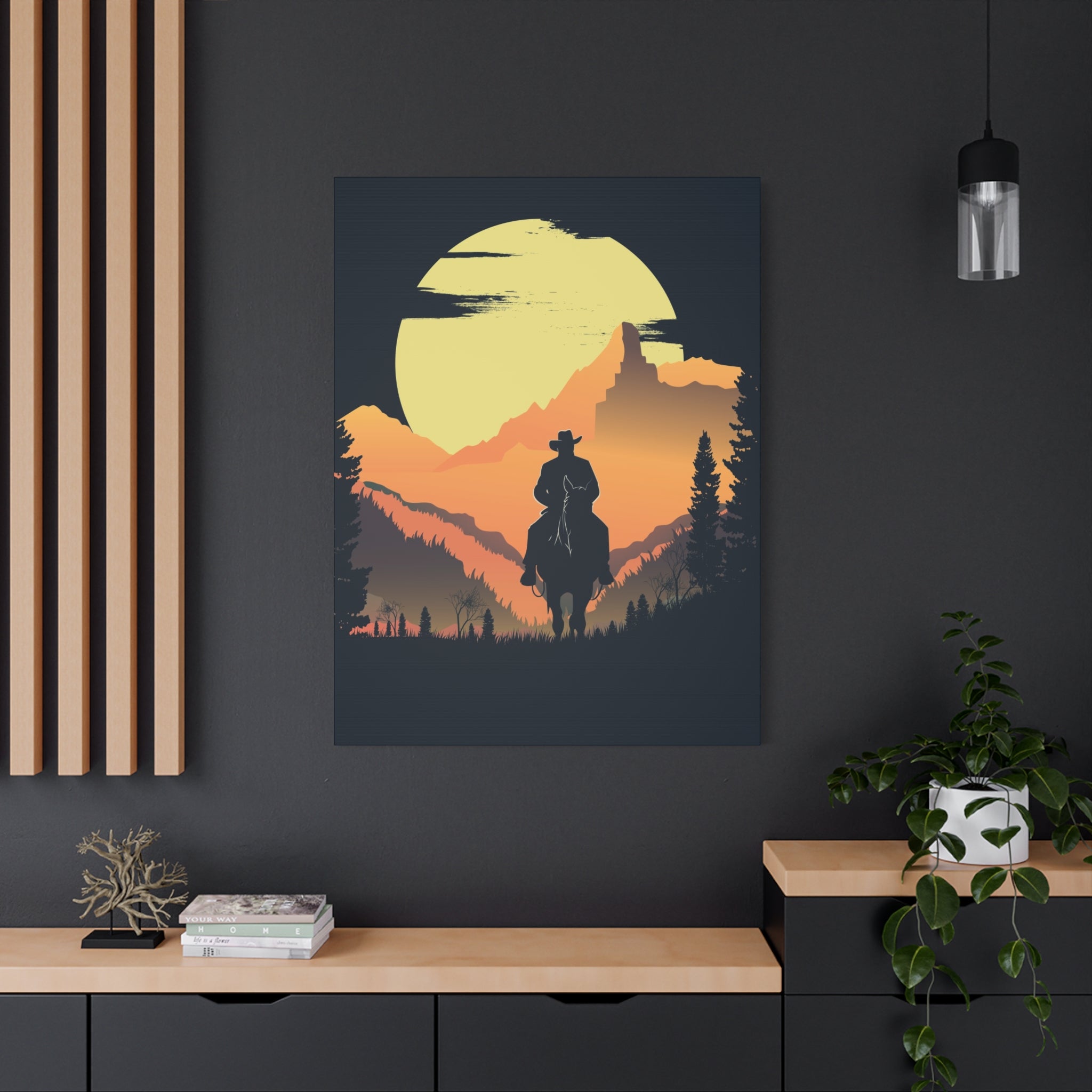 canvas-wall-art-cowboy-western-wall-decor-matte-stretched-print-rustic-southwestern-home-decoration-texas-desert-landscape