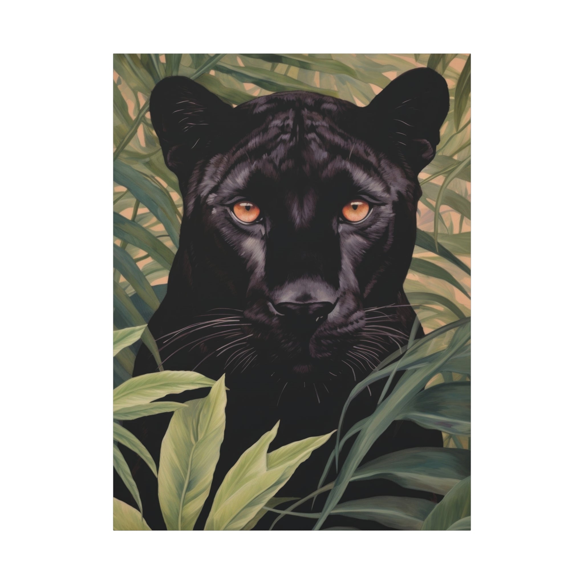 canvas-wall-art-black-panther-in-jungle-african-animal-decor-print-matte-stretched-canvas-wall-hanging-wildlife-theme