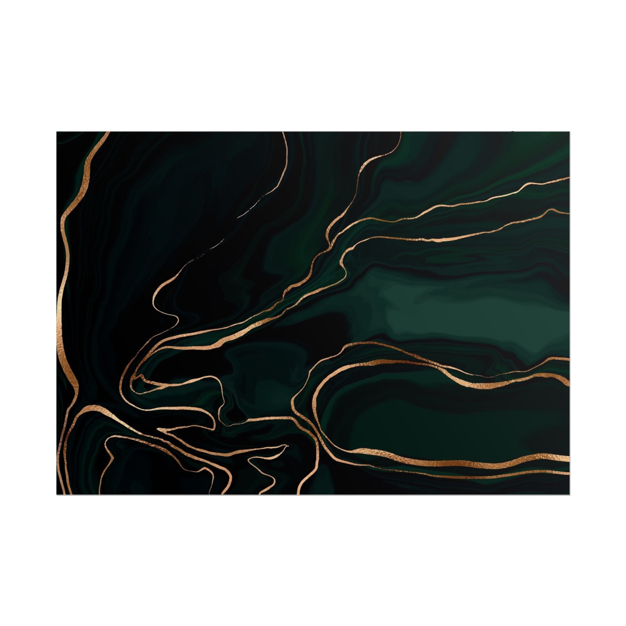 Abstract Green Gold Poster Print - Wall Art, Home Decor, Office Decor, Green Canvas Bedroom, Modern Art, Green Print