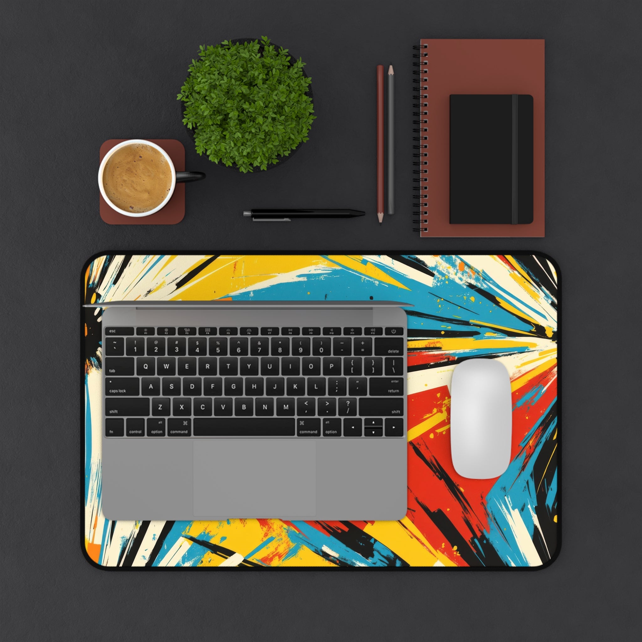 retro-vibrant-multicolor-desk-pad-abstract-mouse-pad-colorful-desk-mat-rainbow-abstract-desk-mat-bright-mousepad
