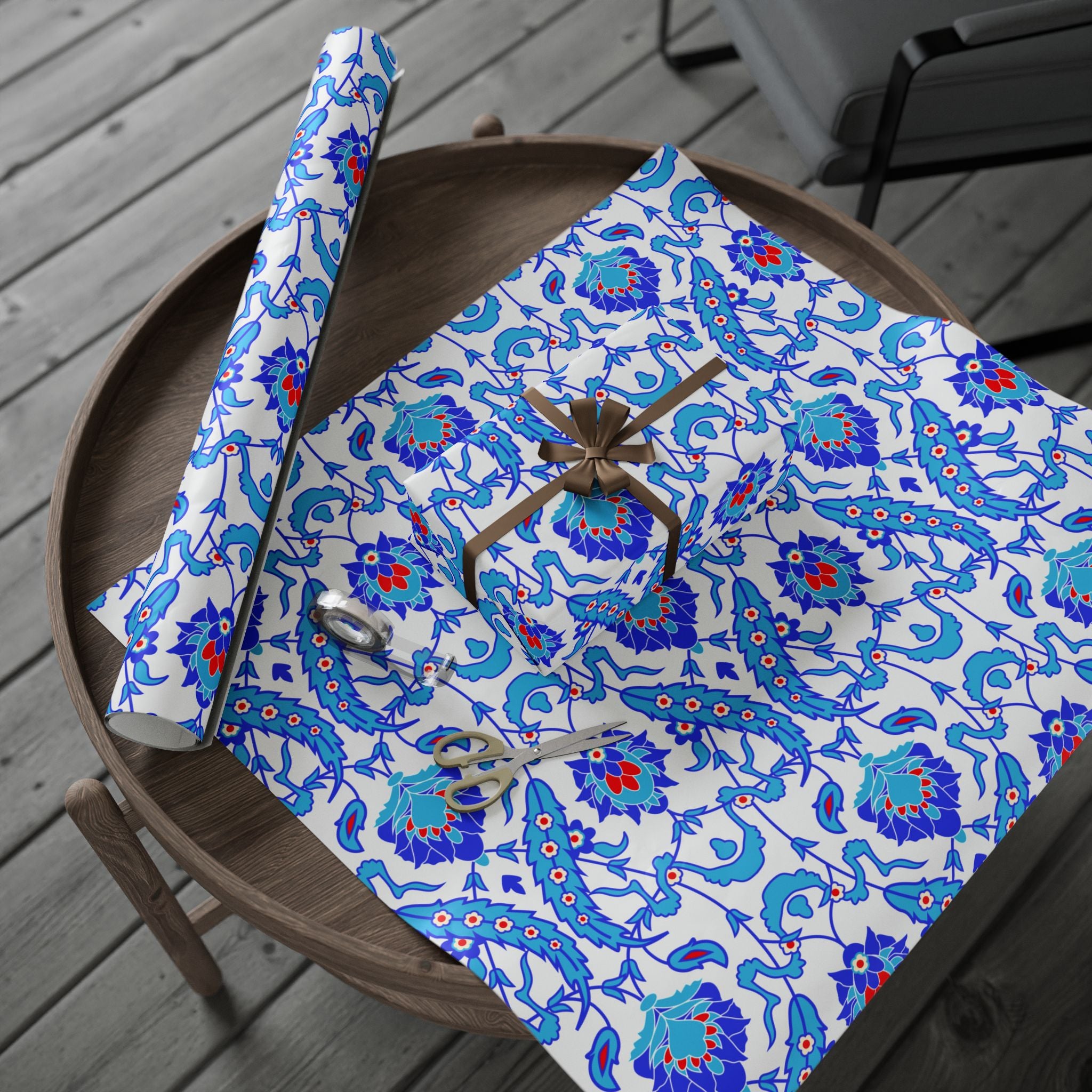 tile-art-pattern-gift-wrap-30x72-holiday-present-packaging-christmas-wraps-birthday-paper-roll-decorative-craft-supplies