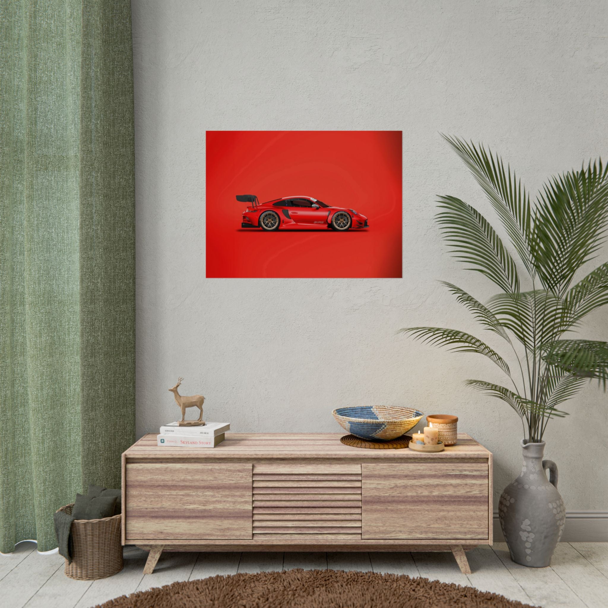 poster-print-wall-art-porsche-911-red-gt3r-red-supercar-poster-porsche-decor-rolled-poster-wall-art-hypercars-wall-decor