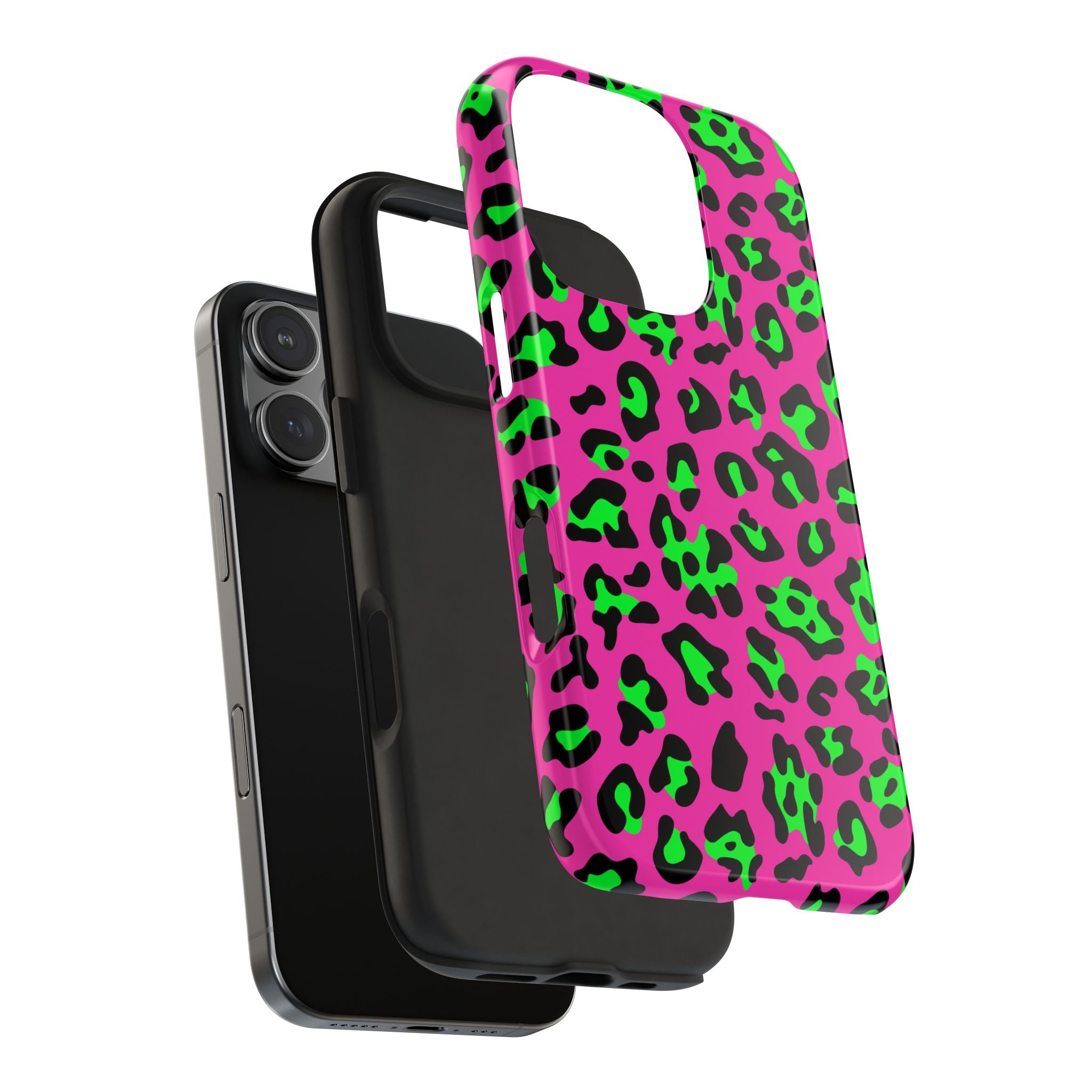 neon-green-pink-leopard-iphone-tough-case-stylish-phone-cover-protective-cellphone-case-trendy-smartphone-accessory-gift-for-