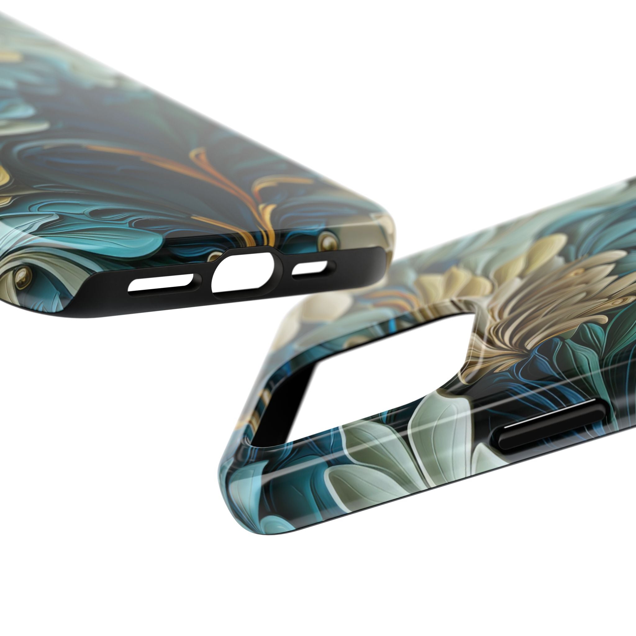 textured-art-nouveau-floral-tough-phone-case-cottagecore-iphone-case-unique-floral-phone-cover-vintage-style-iphone-case-prot