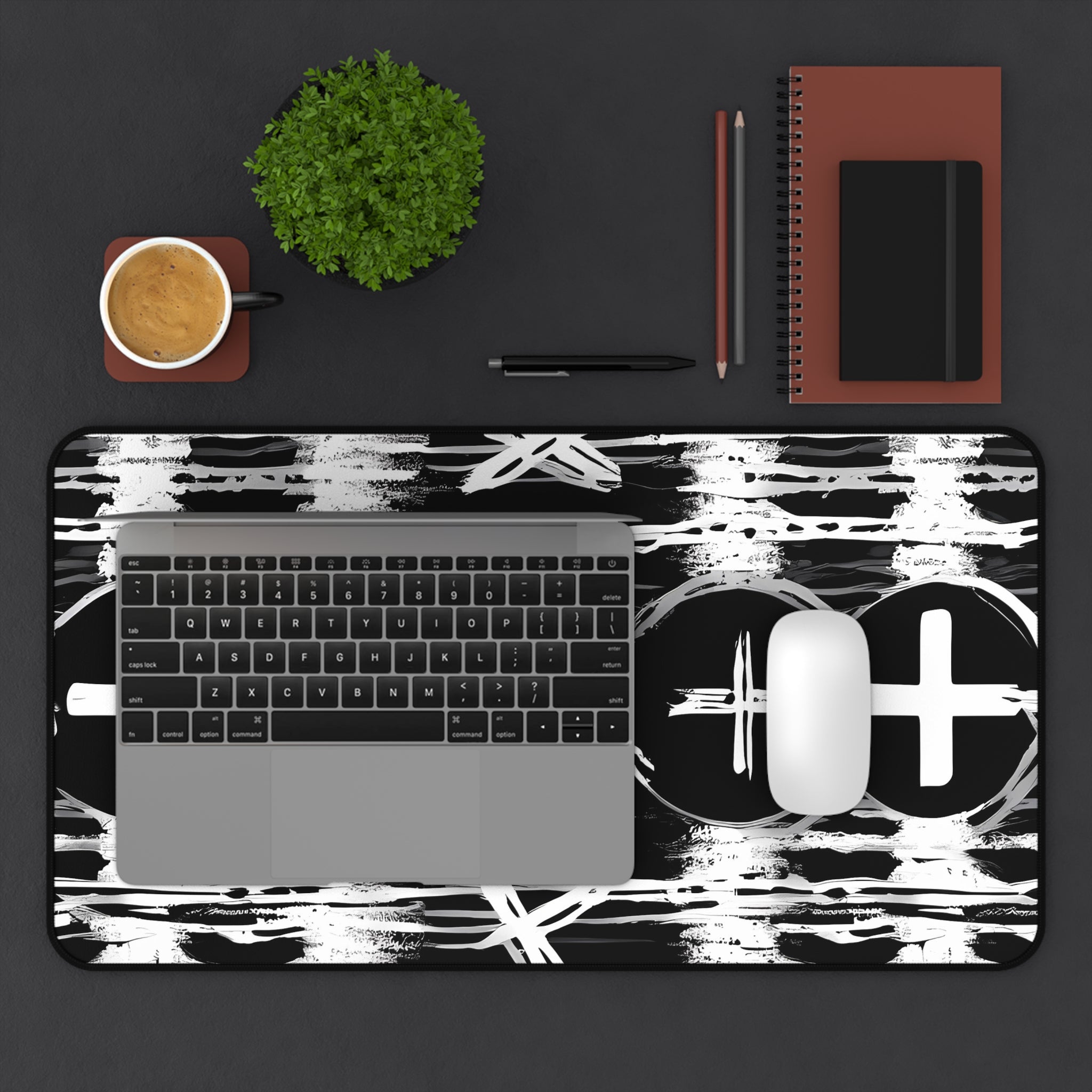 monochrome-mouse-pad-black-and-white-desk-mat-sleek-black-and-white-desk-pad-modern-minimalist-mouse-pad