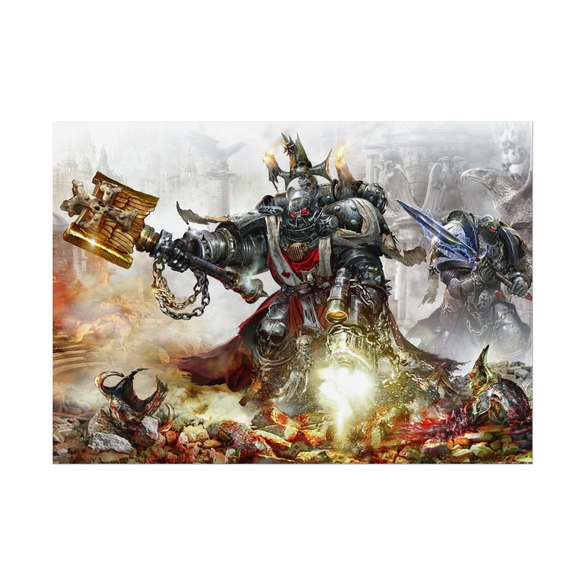 Warhammer 40K Imperial Guard Poster Print — Rolled Wall Art for Gamers & Collectors, Space Marine Wall Art, Gaming Room Decor