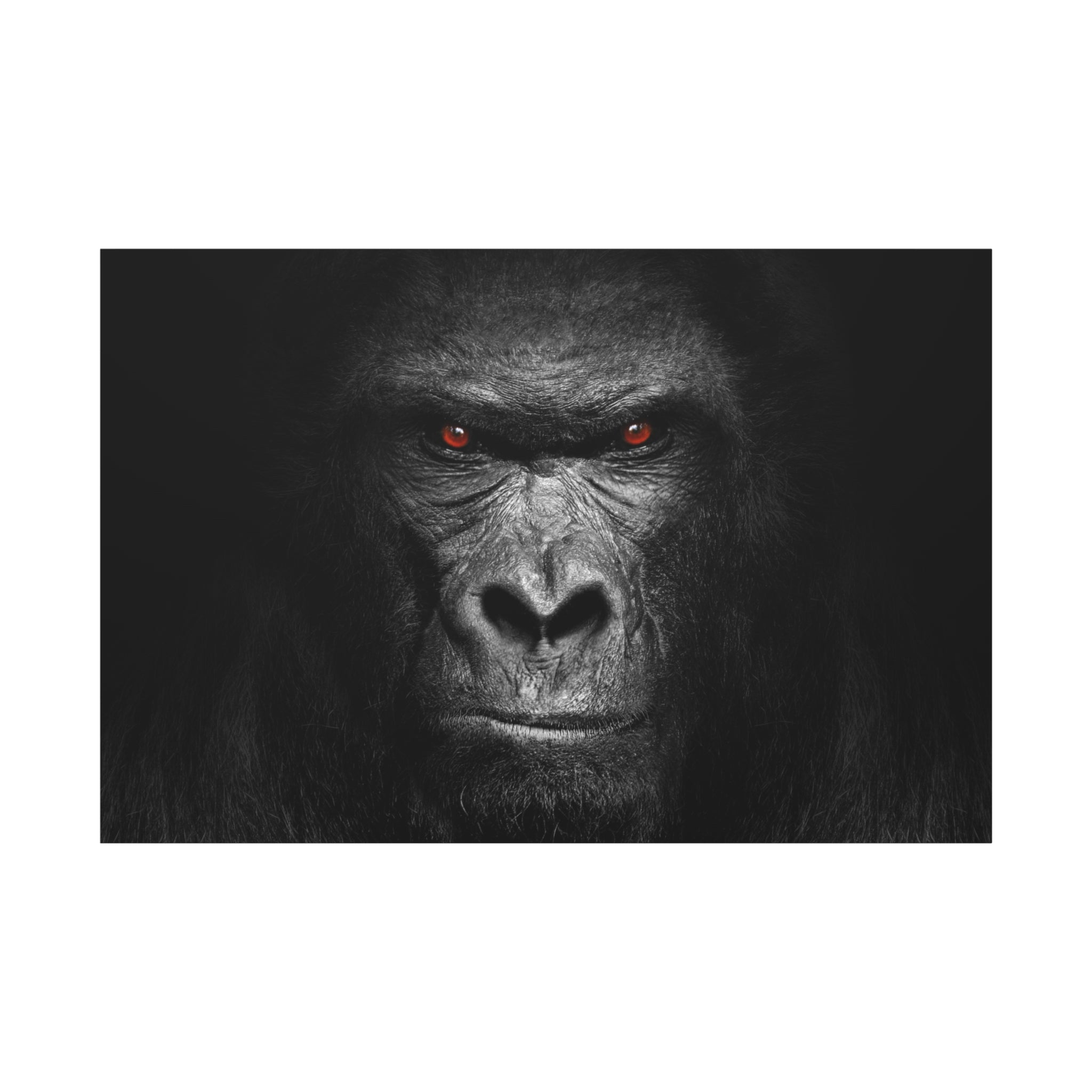 canvas-print-gorilla-face-wall-art-black-and-white-animal-decor-stretched-matte-canvas-wildlife-artwork-jungle-theme-room
