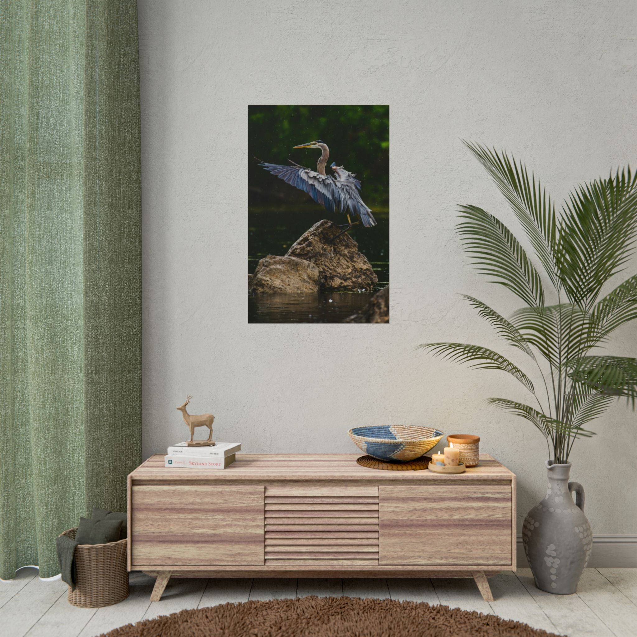great-blue-heron-poster-wall-art-home-decor-bird-lover-gift-nature-wall-hanging-wildlife-poster