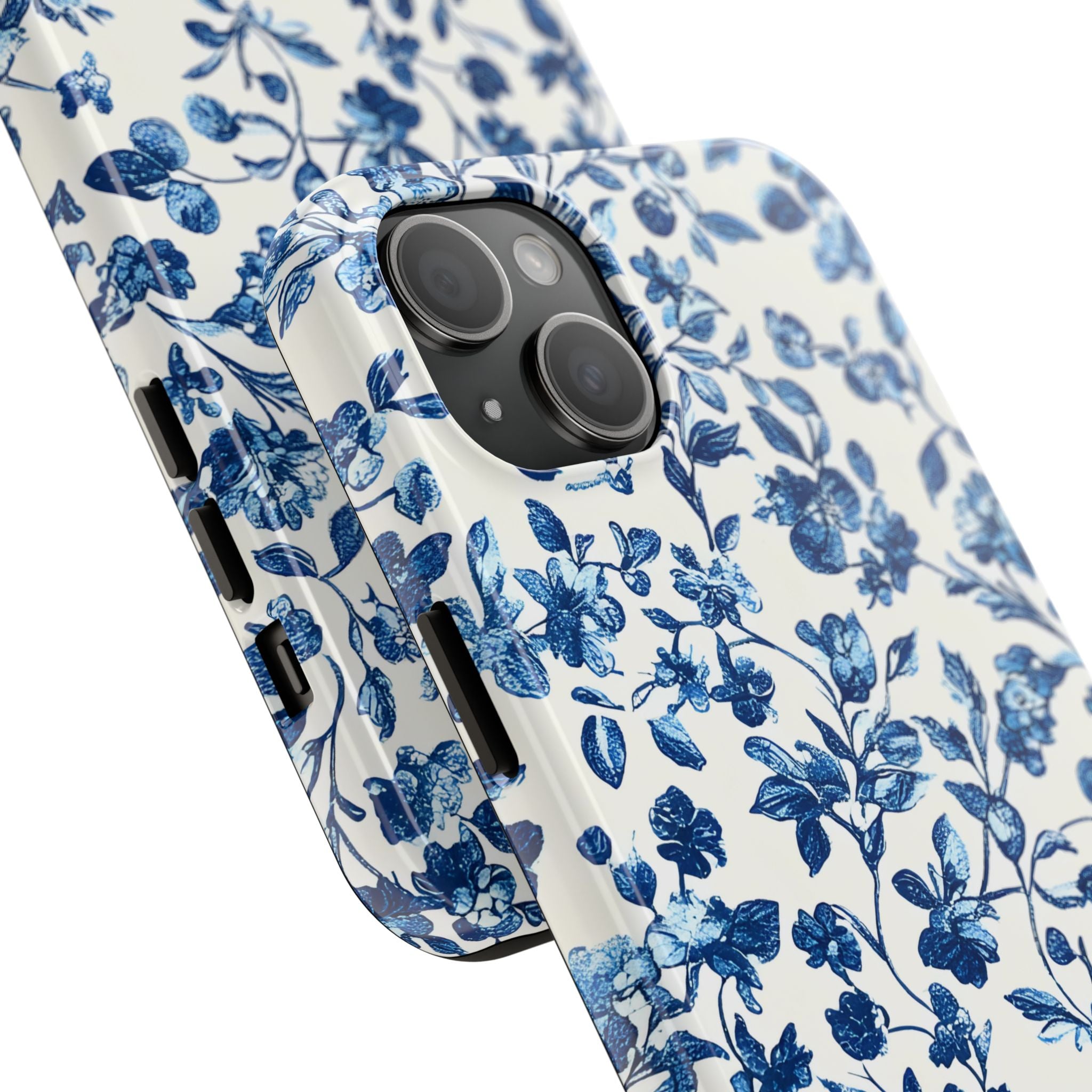 french-toile-floral-tough-phone-case-blue-phone-cover-protective-iphone-case-hard-shell-cellphone-case-vintage-design-phone-c