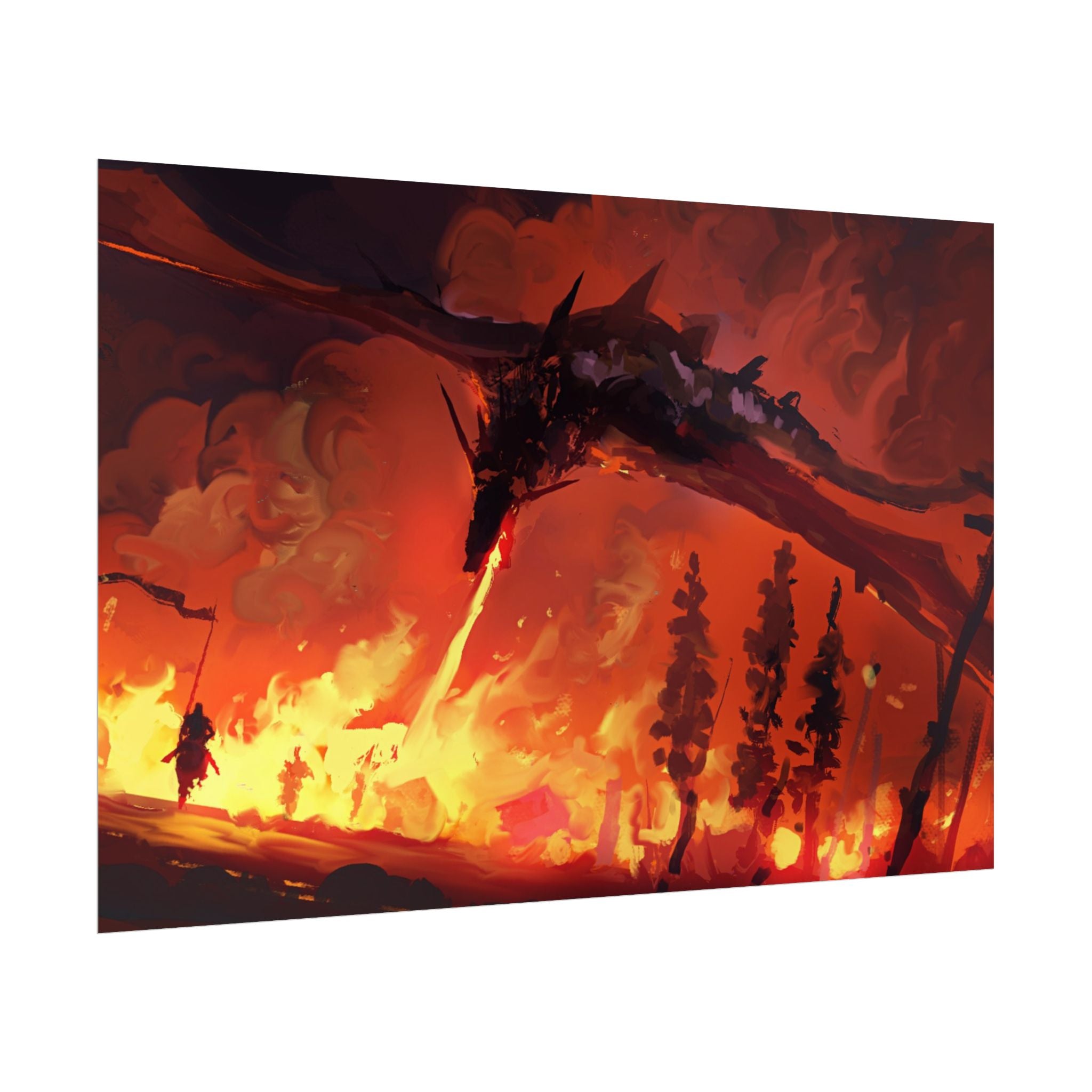dragon-fire-rolled-poster-fantasy-art-print-mythical-creature-room-decor-dungeons-and-dragons-wall-art-magical-poster-print-m