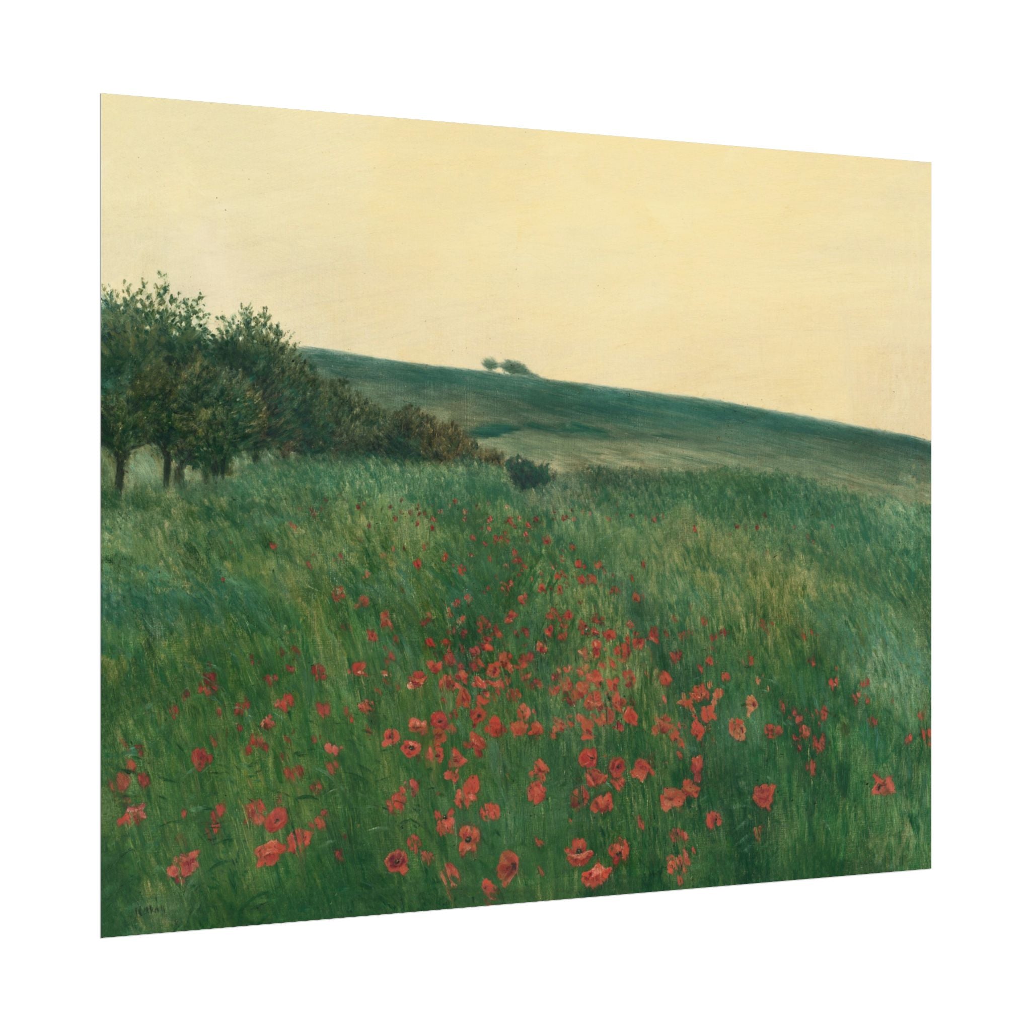 Frantisek Kavan, Fields Poster Print, Fields Landscape Painting, Red Poppies, Rustic Canvas Wall Art, Farmhouse Wall Decor