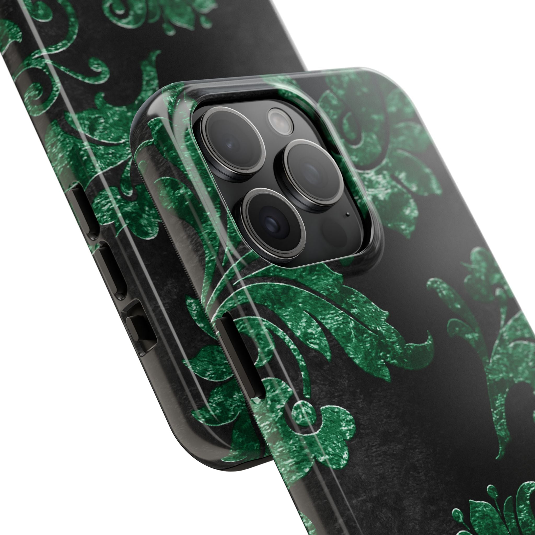 embossed-emerald-velvet-tough-iphone-case-protective-iphone-cover-heavy-duty-iphone-case-rugged-phone-case-durable-smartphone