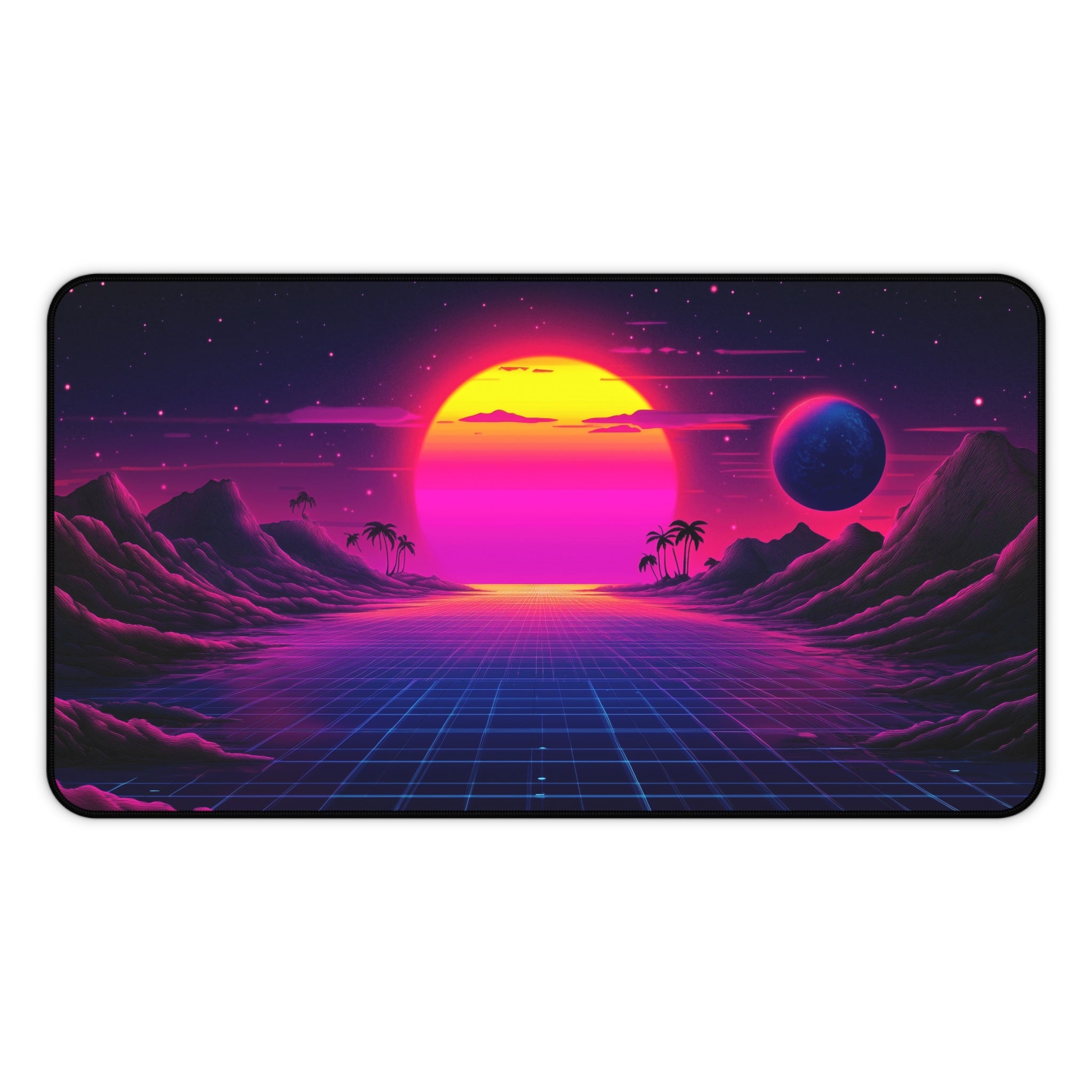 vaporwave-moon-road-mouse-pad-retrowave-city-delorean-desk-mat-neon-synthwave-desk-pad-vaporwave-sun-and-mountains