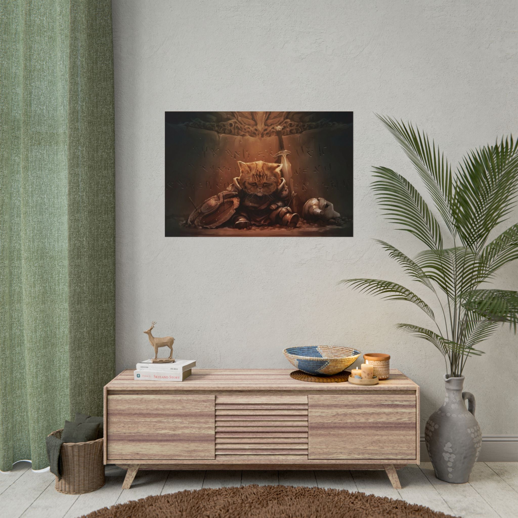 the-elder-scrolls-skyrim-cat-poster-wall-art-viking-warrior-cat-game-poster-print-room-decor-gaming-wall-art-s