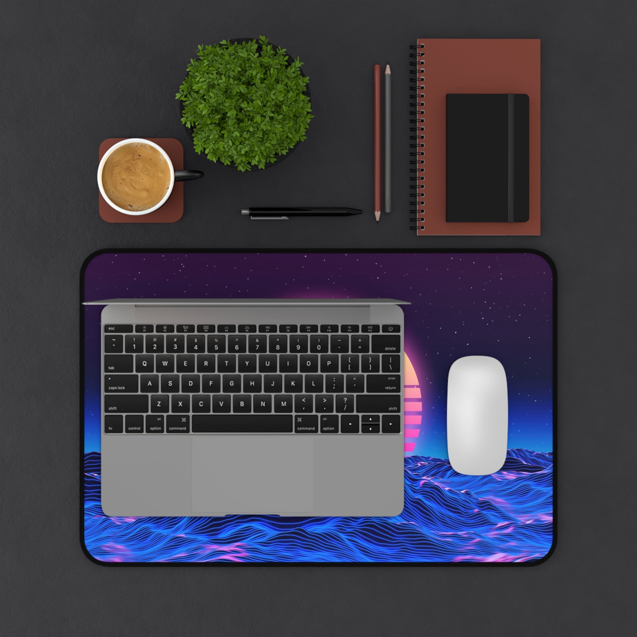 colorful-vibrant-vaporwave-mouse-pad-retro-retrowave-desk-mat-neon-synthwave-desk-pad-vaporwave-sun
