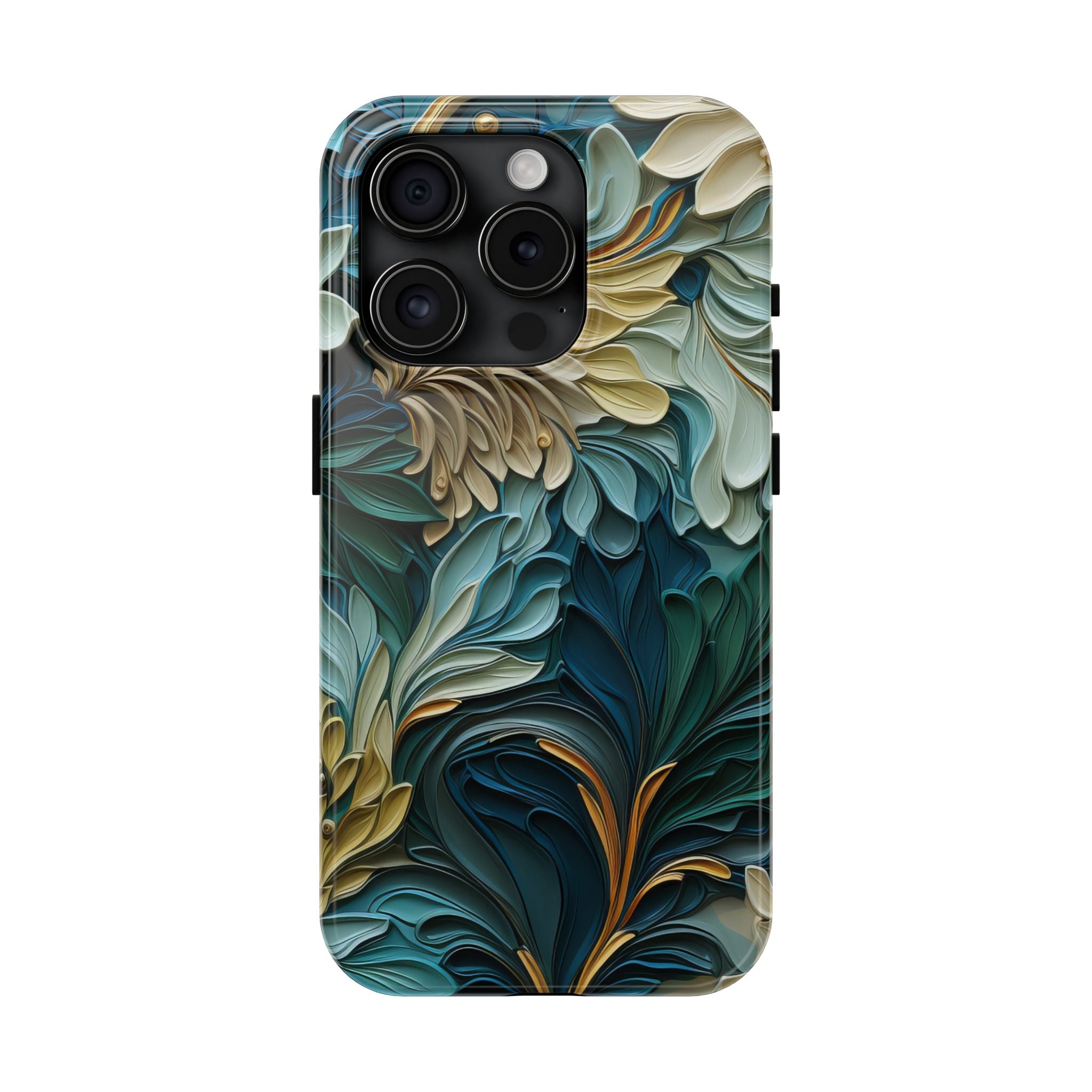 textured-art-nouveau-floral-tough-phone-case-cottagecore-iphone-case-unique-floral-phone-cover-vintage-style-iphone-case-prot