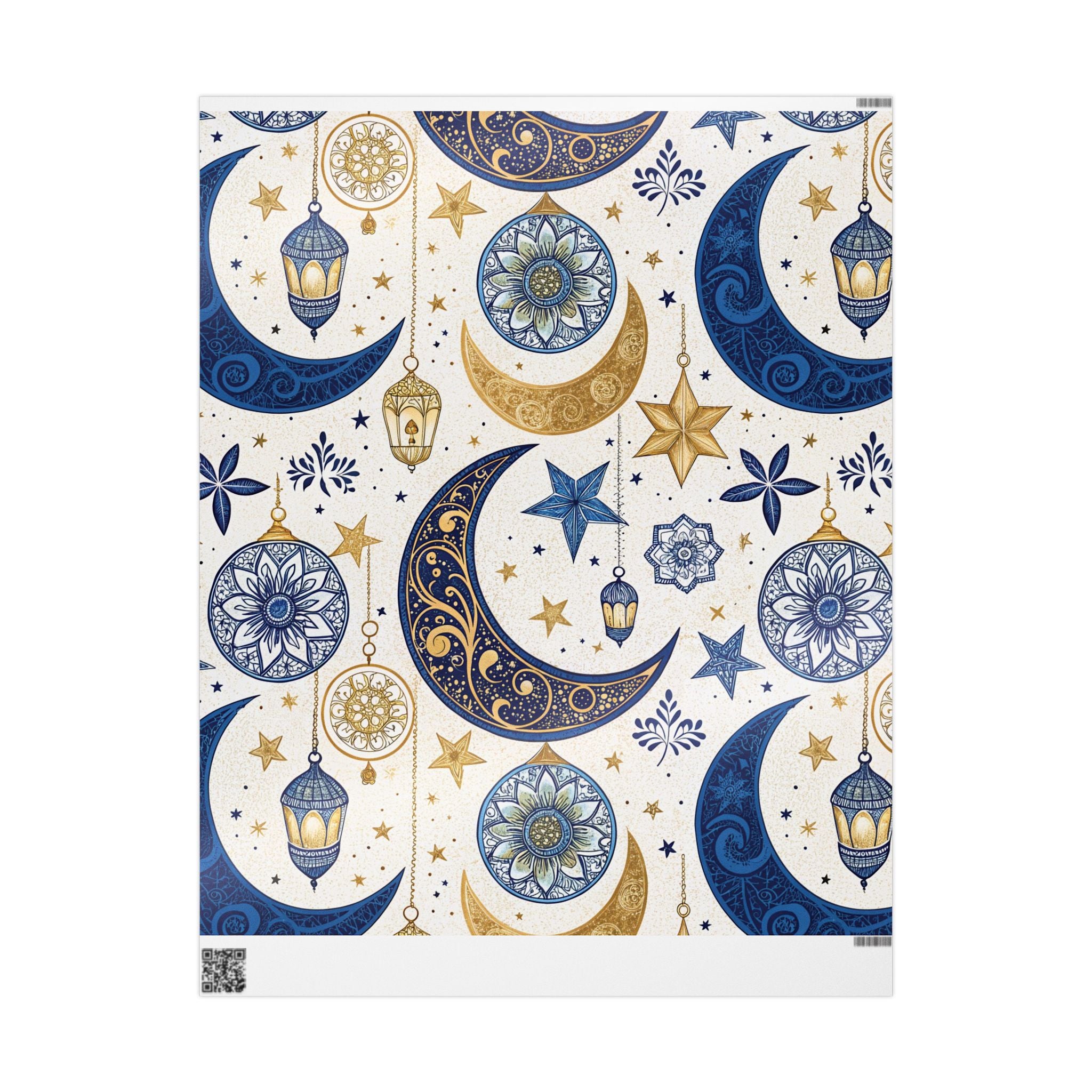 ramadan-night-wrapping-papers-islamic-crescent-moon-gift-wrap-mosque-silhouette-eid-holiday-supplies-festive-present-packagin