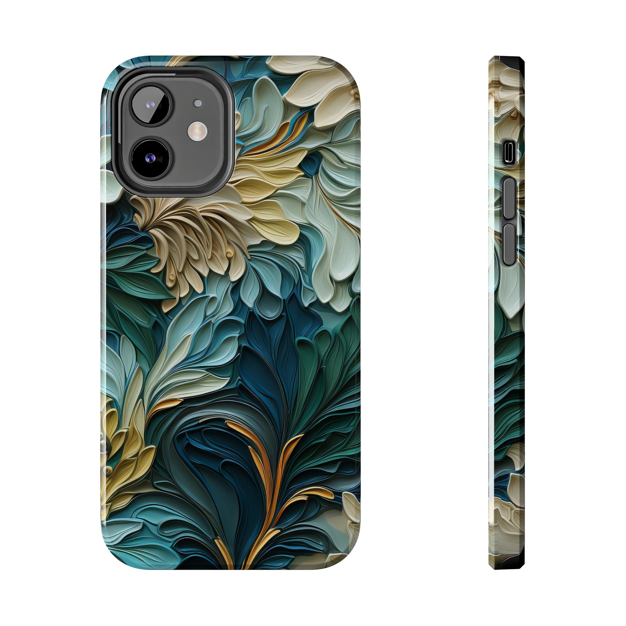textured-art-nouveau-floral-tough-phone-case-cottagecore-iphone-case-unique-floral-phone-cover-vintage-style-iphone-case-prot