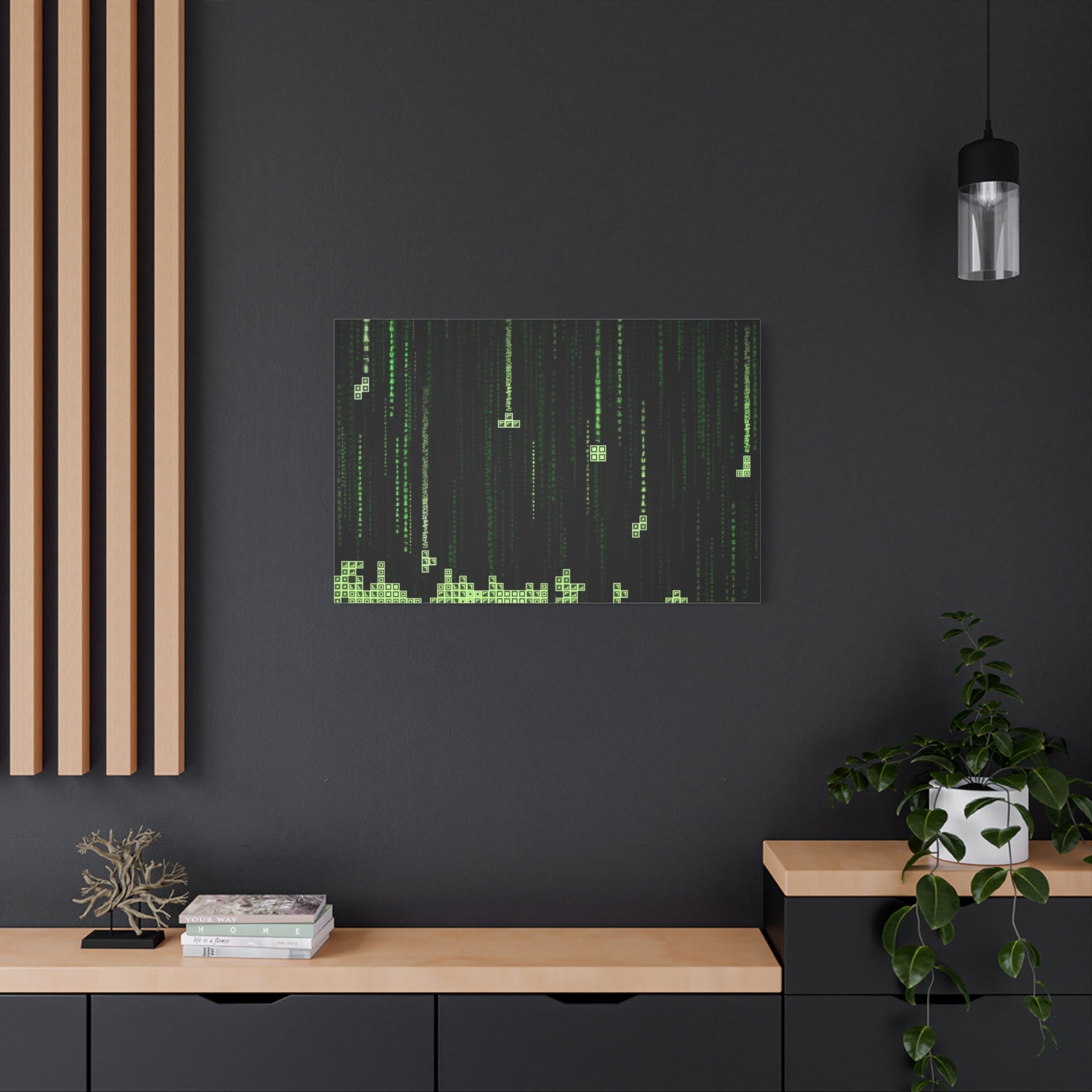 canvas-print-matrix-code-tetris-design-home-decor-wall-art-stretched-matte-canvas-unique-gift-idea-office-decoration