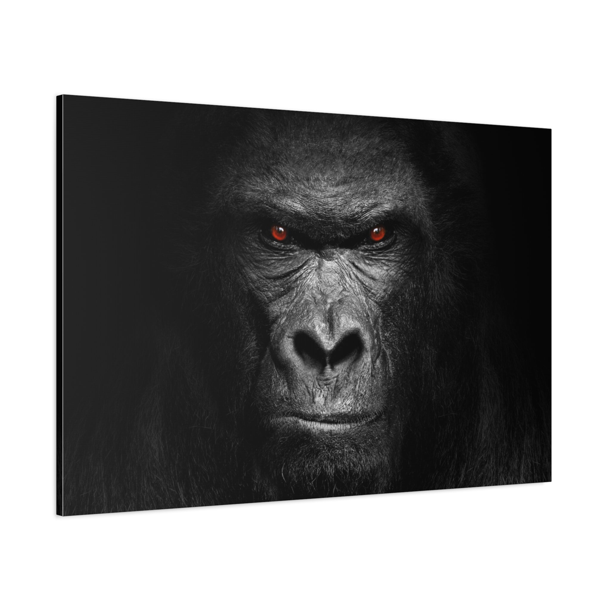 canvas-print-gorilla-face-wall-art-black-and-white-animal-decor-stretched-matte-canvas-wildlife-artwork-jungle-theme-room