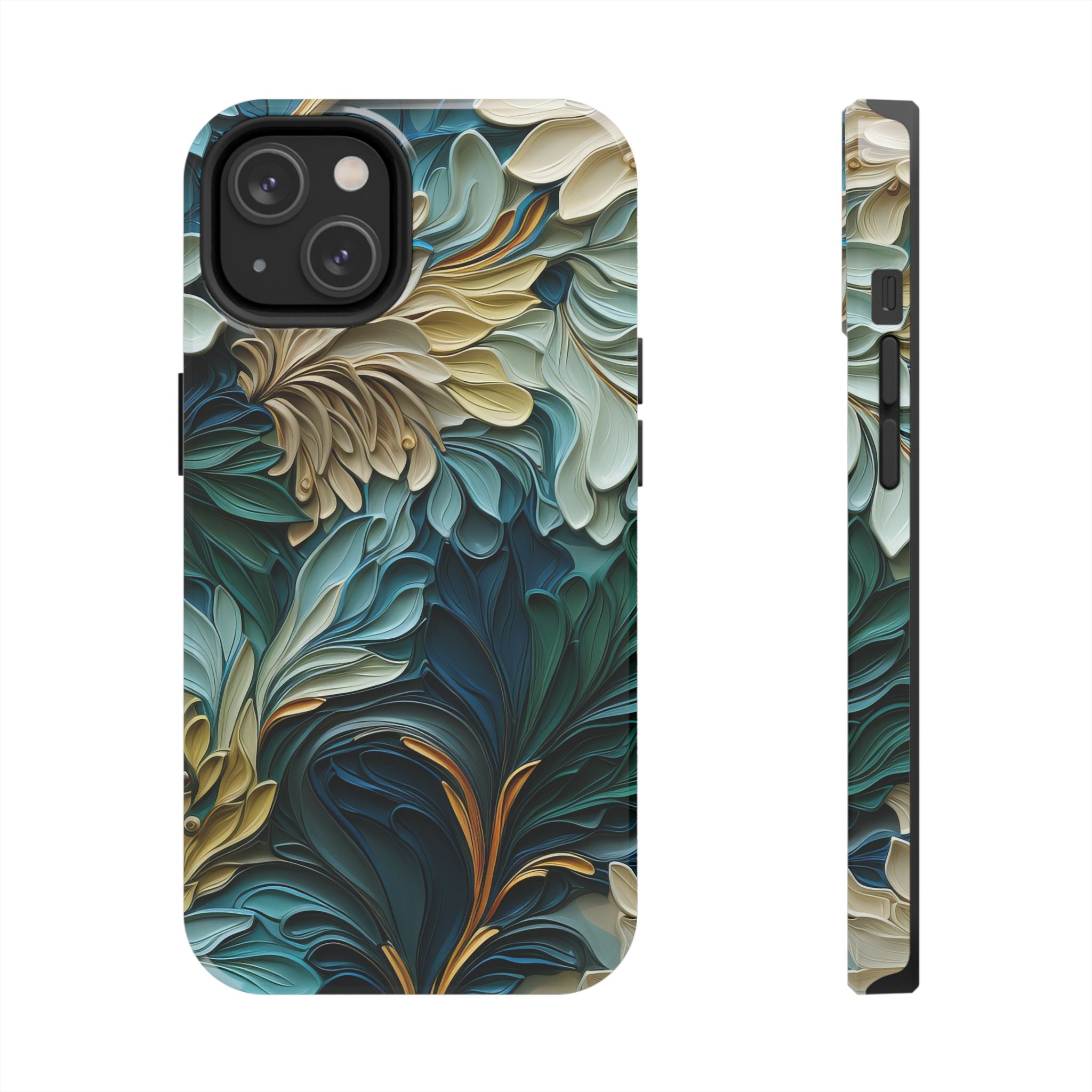 textured-art-nouveau-floral-tough-phone-case-cottagecore-iphone-case-unique-floral-phone-cover-vintage-style-iphone-case-prot