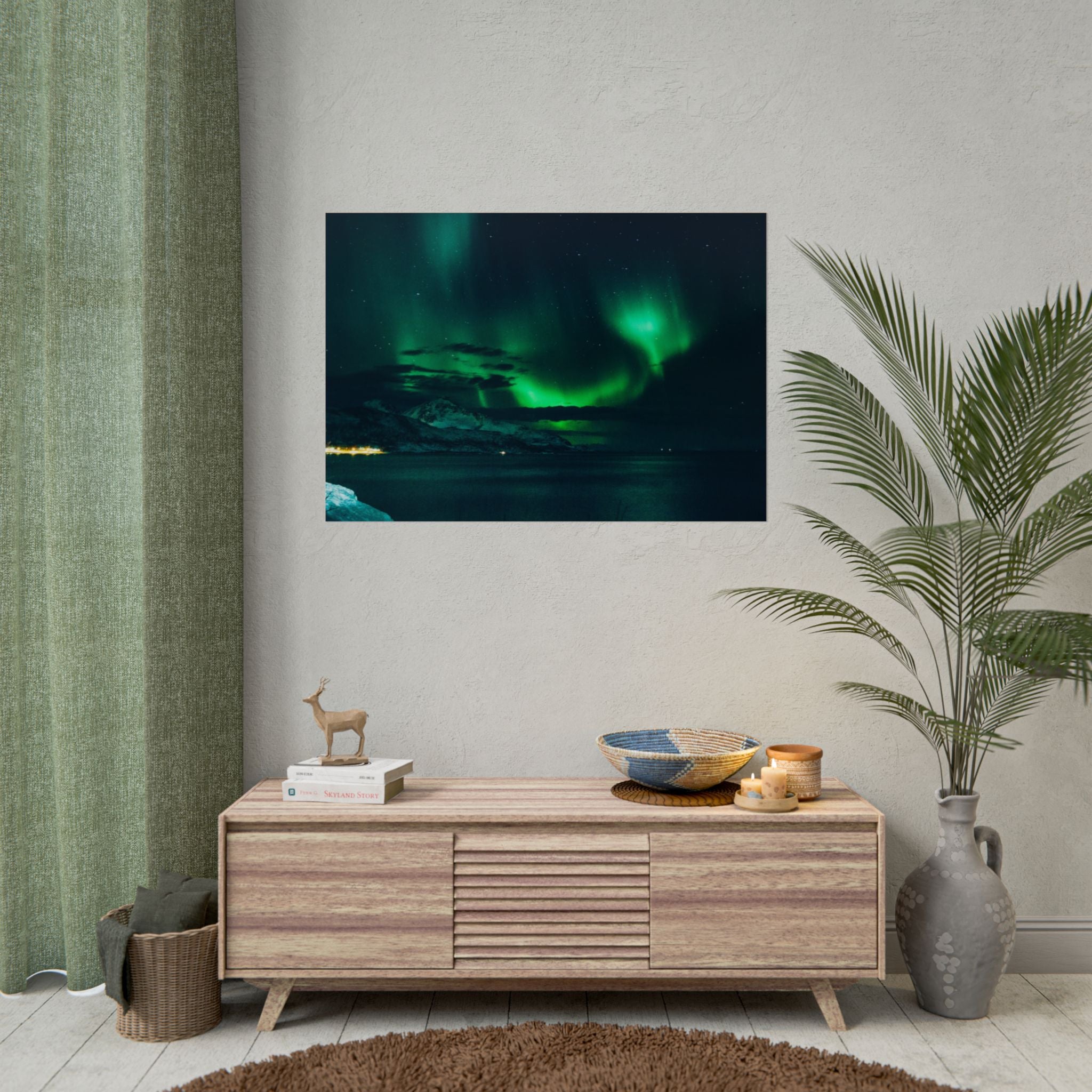 panoramic-aurora-borealis-poster-print-fine-wall-art-large-poster-colorful-northern-lights-wall-decor