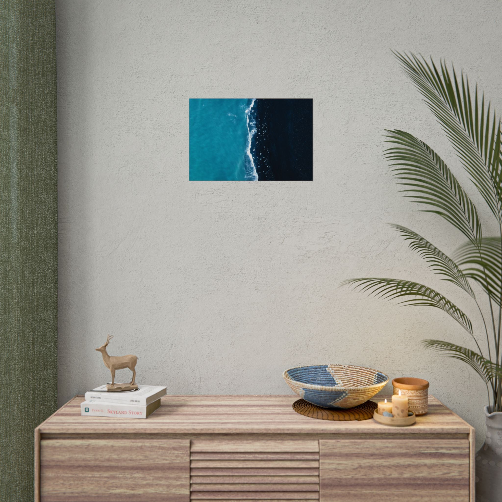 ocean-minimalist-decor-poster-print-beach-wall-art-coastal-photography-blue-ocean-print-sand-landscape-home-office-decoration