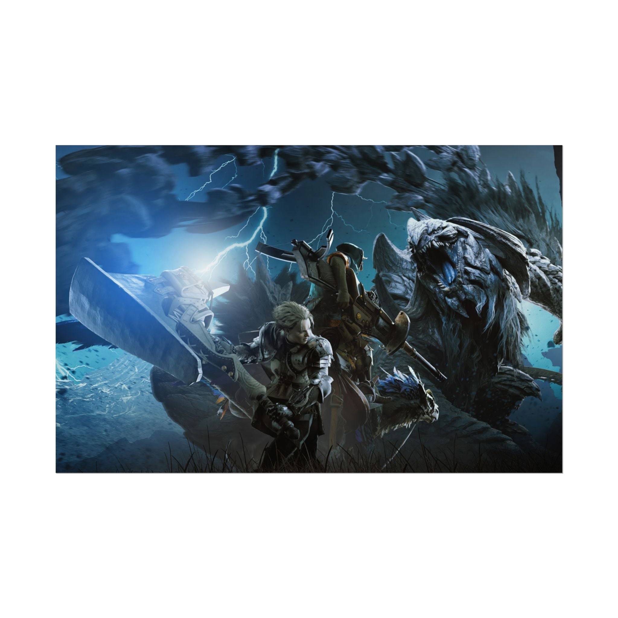 monster-hunter-poster-wall-art-matte-print-home-decor-gaming-poster-art-gamer-gift-video-game-art-hunter-fan