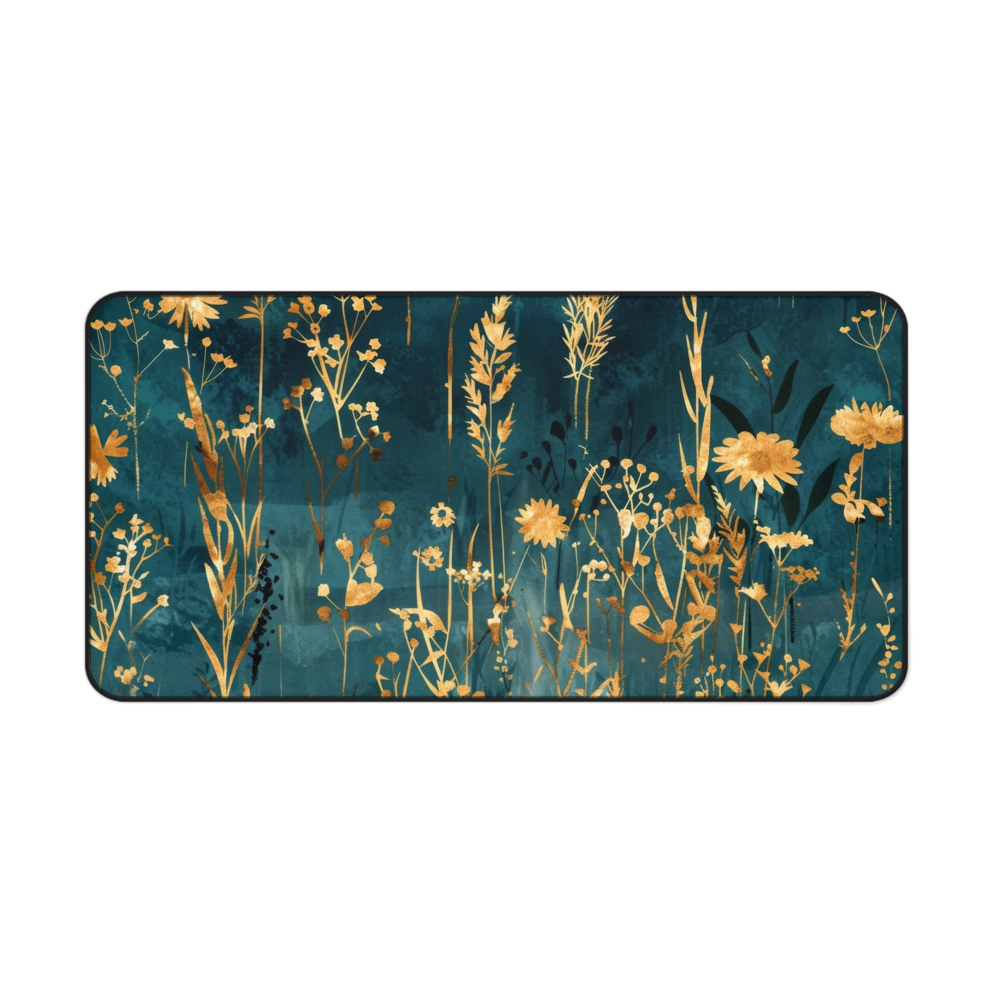 chic-gold-flower-mouse-pad-elegant-desk-accessory-stylish-desk-mat-for-home-office-turquoise-aesthetic-desk-pad