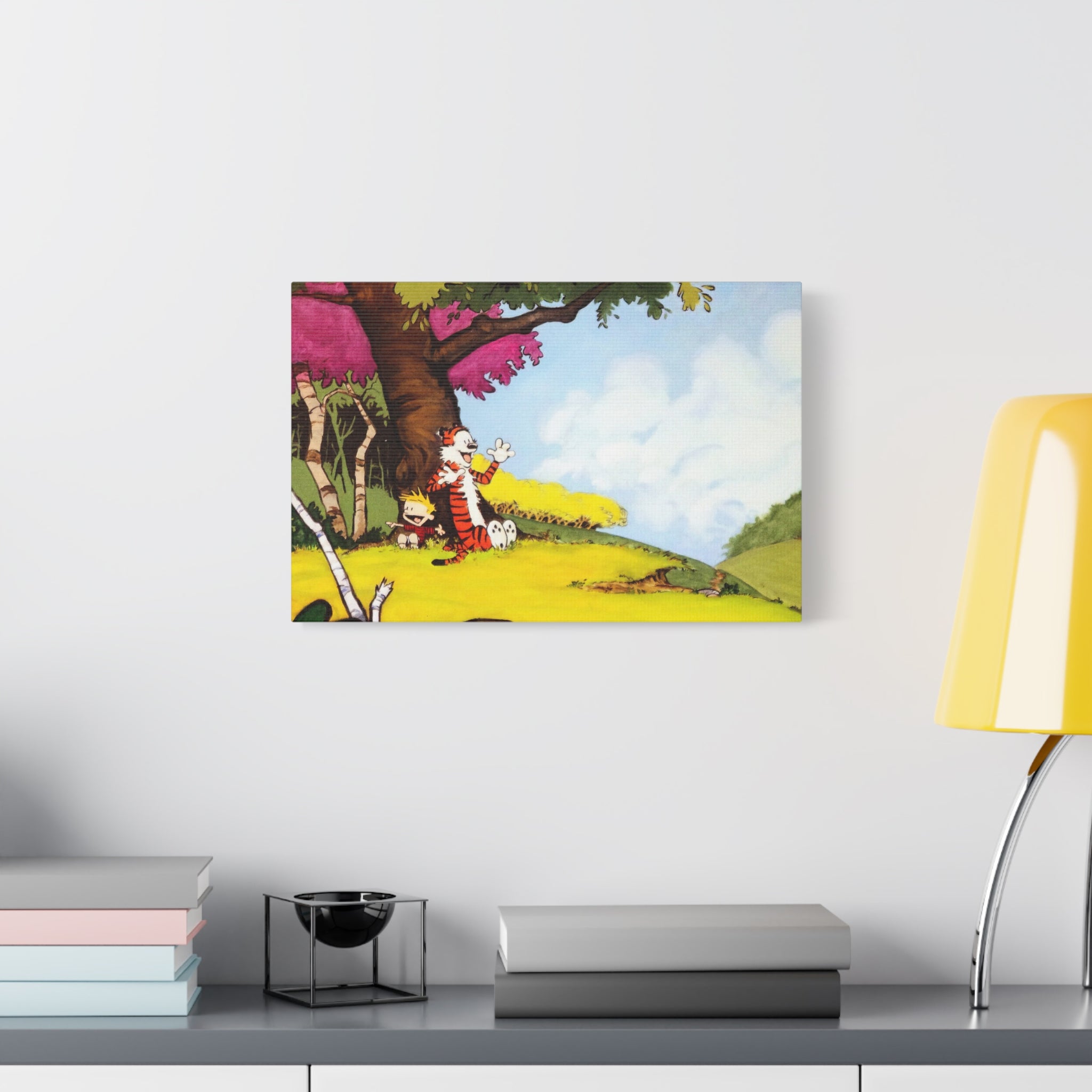 Calvin and Hobbes Canvas Wall Art - Nostalgic Comic Strip Poster for Kids Room & Nursery Room Decor - Adventure Theme Print