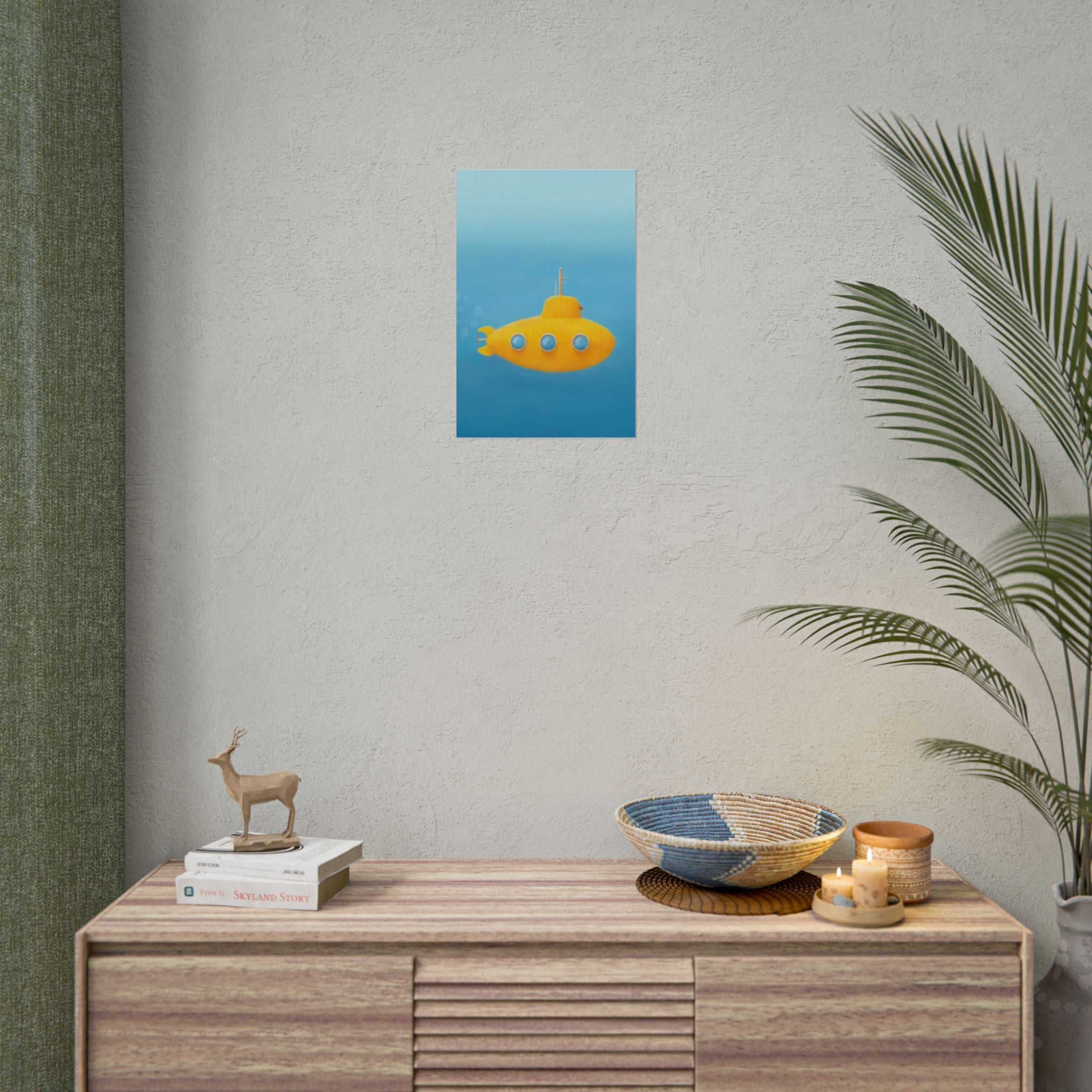 yellow-submarine-nursery-poster-art-fine-art-poster-wall-art-submarine-print-yellow-nursery-decor-gender-neutral-nursery