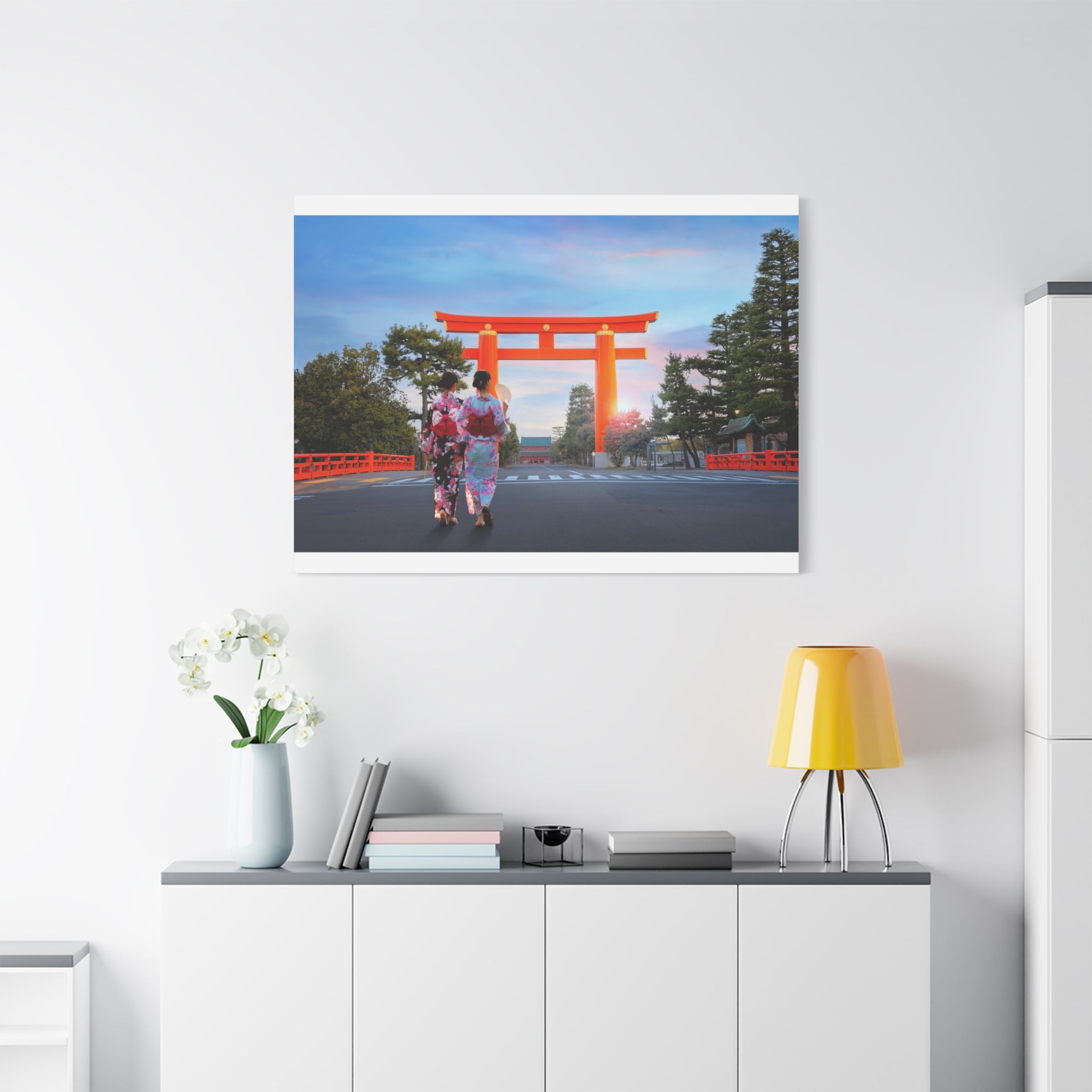 canvas-art-japanese-torri-gate-geisha-wall-decor-matte-stretched-artwork-home-decoration-asian-inspired-painting-oriental-roo