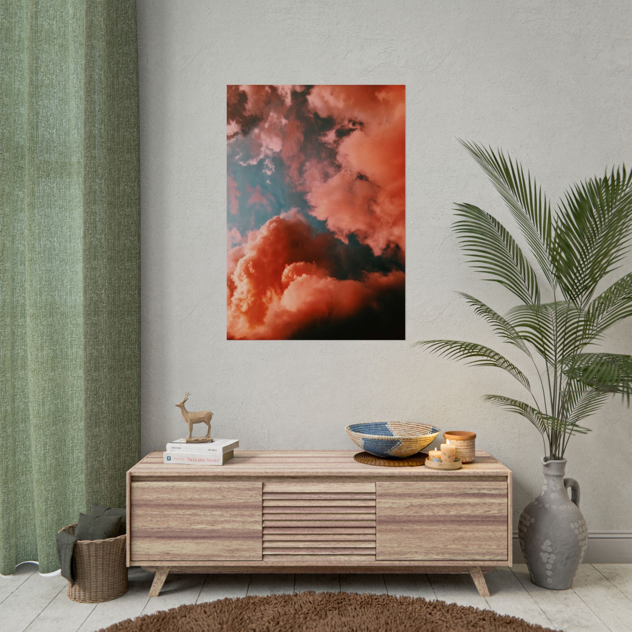 pinkish-cloud-sunset-poster-print-pink-wall-art-sunset-artwork-home-wall-decor-room-decoration-wall-hanging