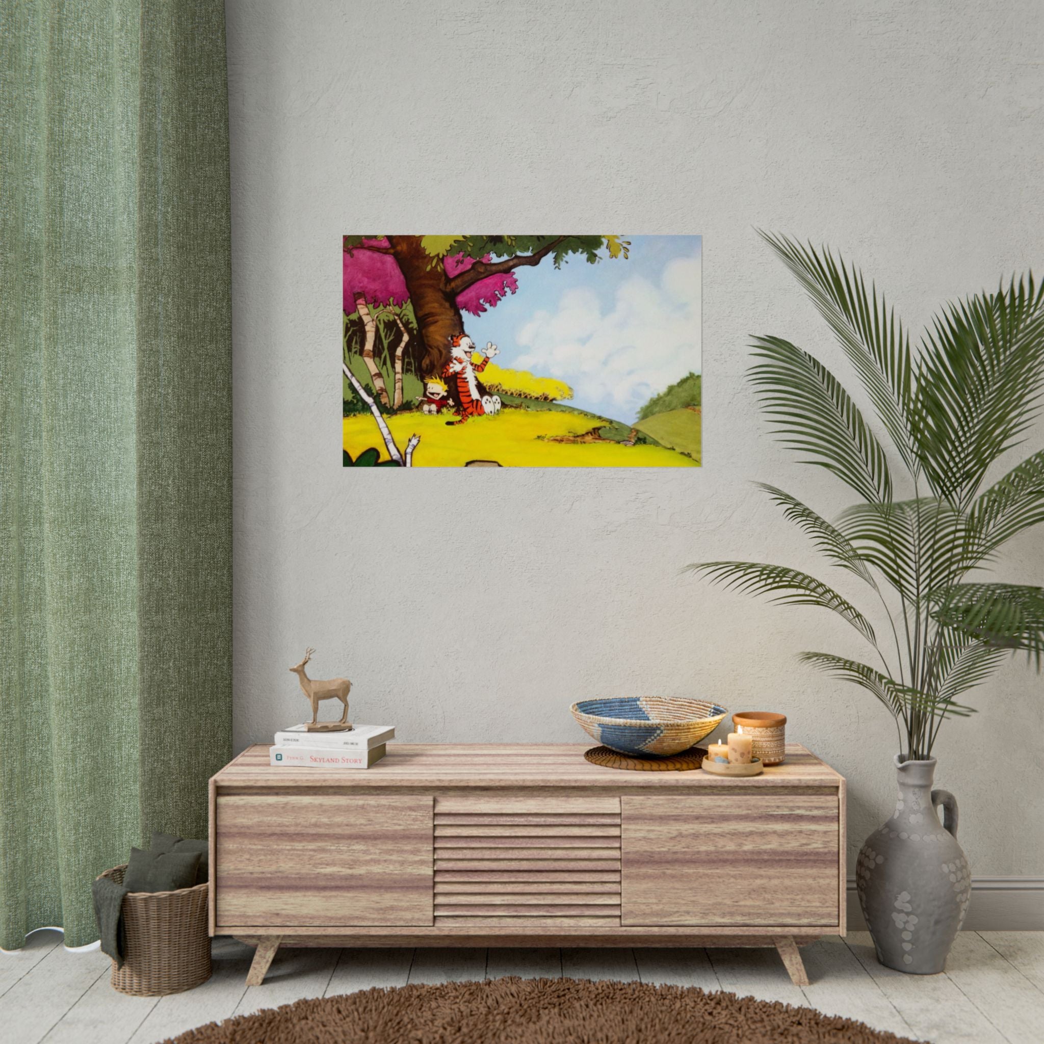 Calvin and Hobbes Poster Wall Art - Nostalgic Cartoon Wall Decor - Unique Birthday Gift for Fans - Timeless Comic Book Design