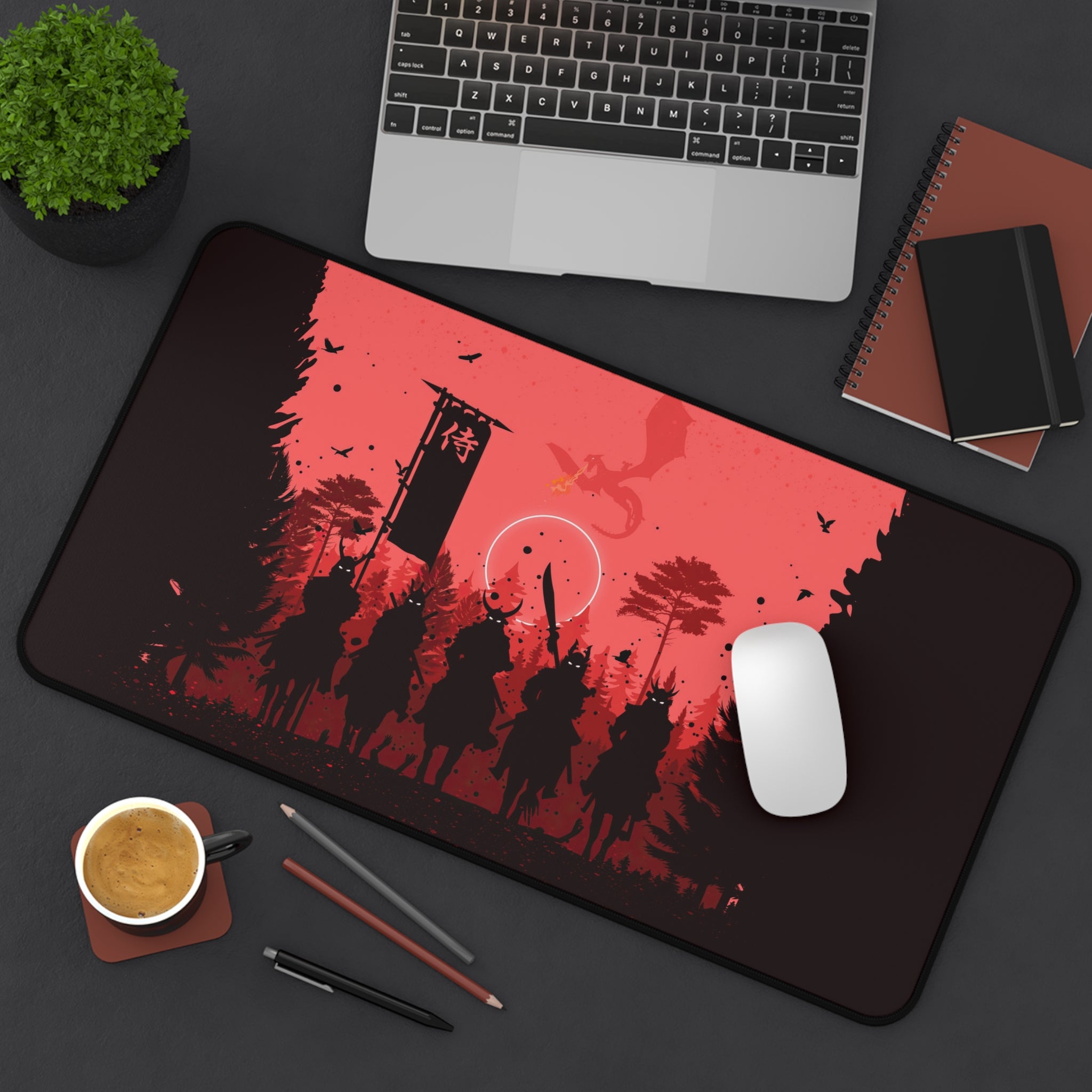 fantasy-samurai-warrior-mouse-pad-japanese-katana-shogun-samurai-warrior-desk-mat-japanese-anime-samurai-desk-pad-viper-art