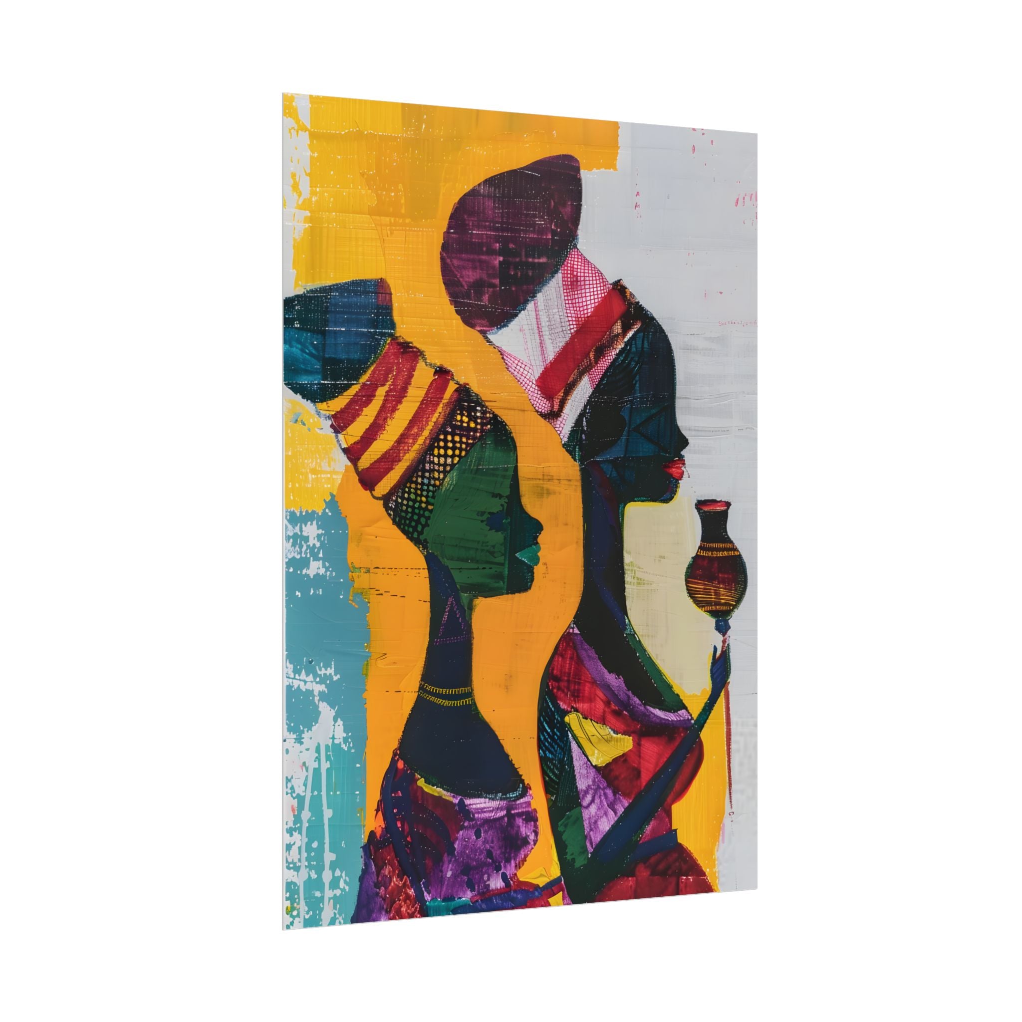 Traditional African Woman Poster Wall Art, African Portrait, Afrocentric, Tribal Home Art, Afro American Art, Ethnic Wall Decor