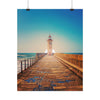 lighthouse-on-rock-poster-print-coastal-wall-art-nautical-decor-beach-house-decoration-seaside-wall-sunset-wall-decor