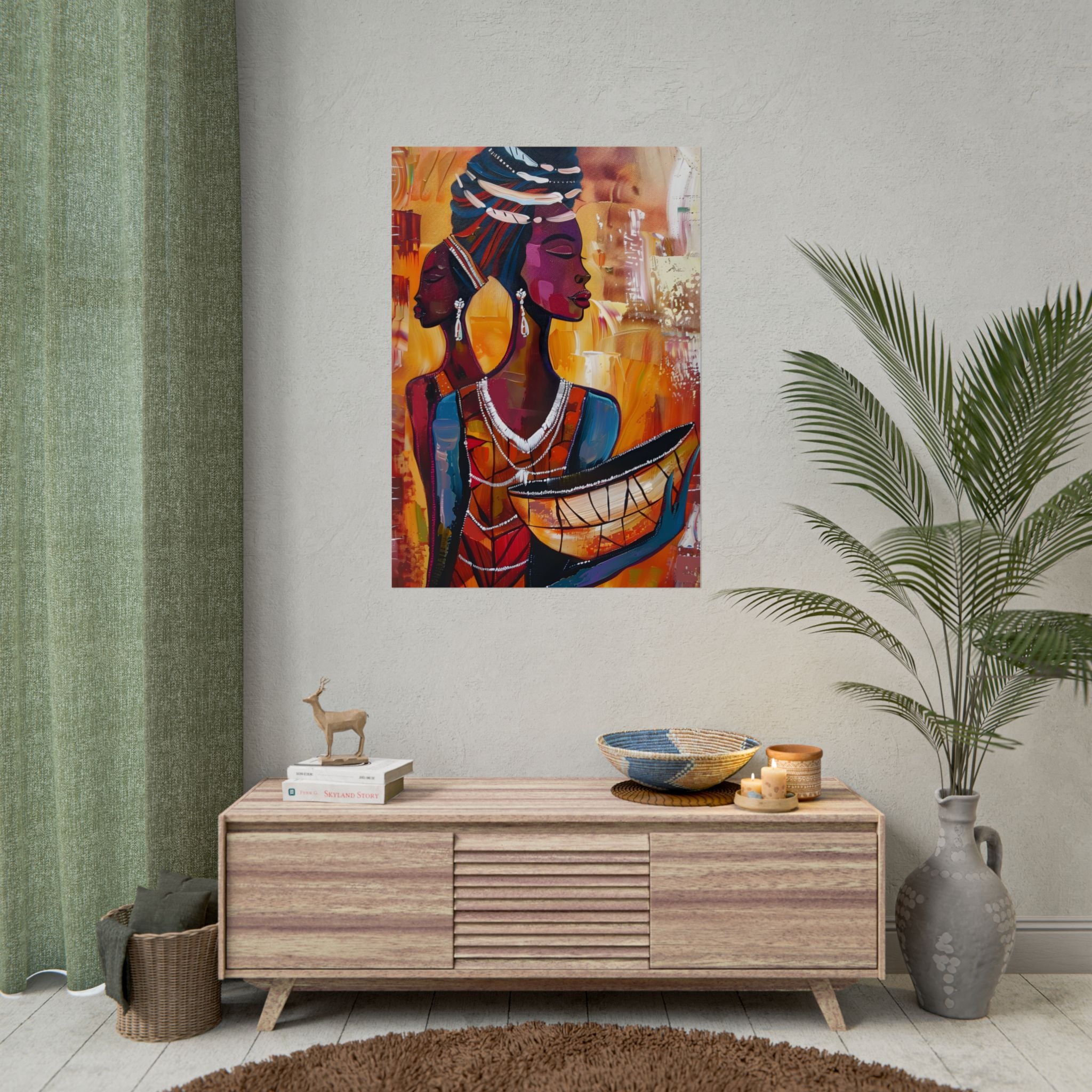 traditional-african-woman-poster-print-african-portrait-afrocentric-home-wall-decor-tribal-art-african-american-art-ethnic-wa