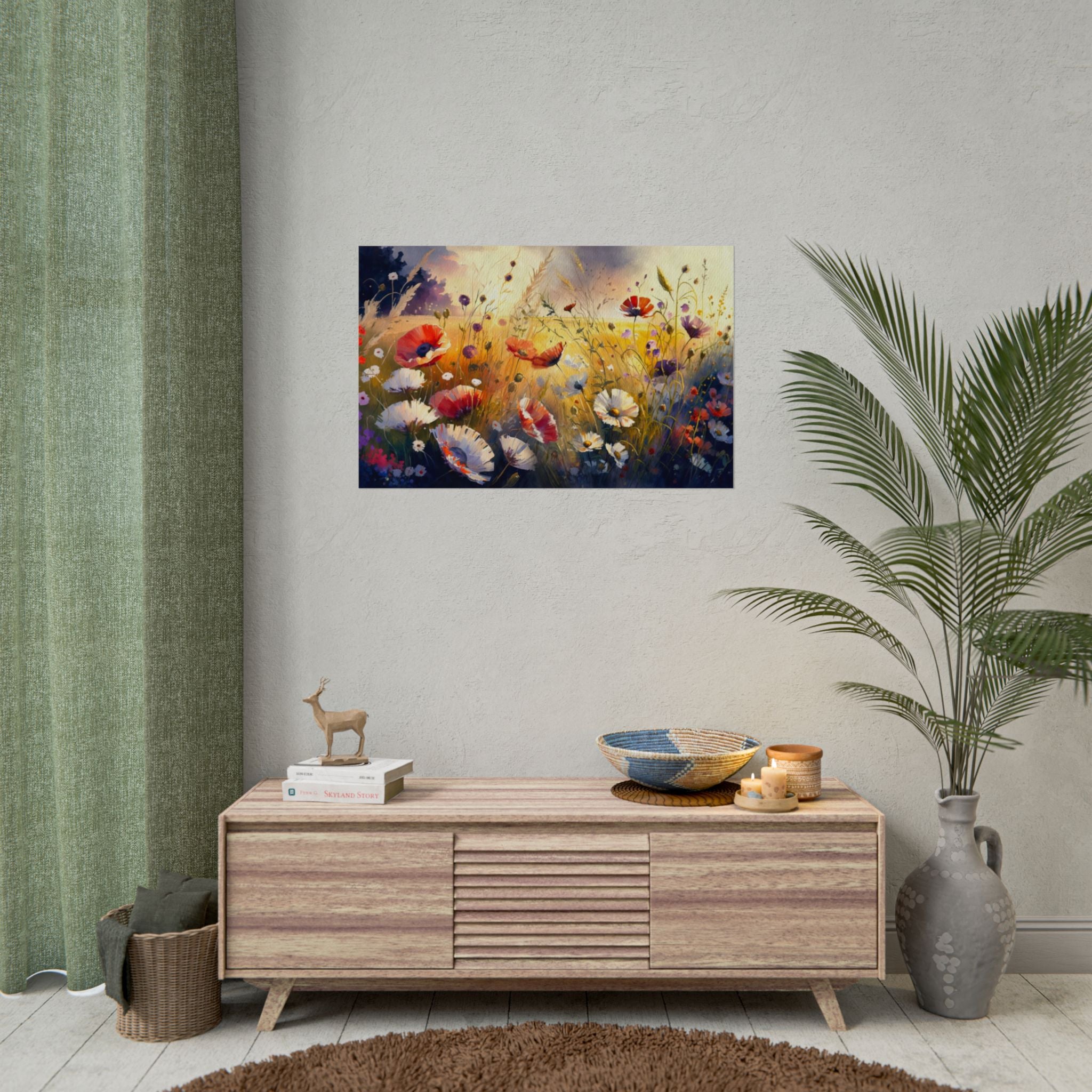 wild-flower-market-poster-wall-decor-floral-home-decor-vintage-botanical-landscape-farm-house-wall-art-field-of-flowers-print