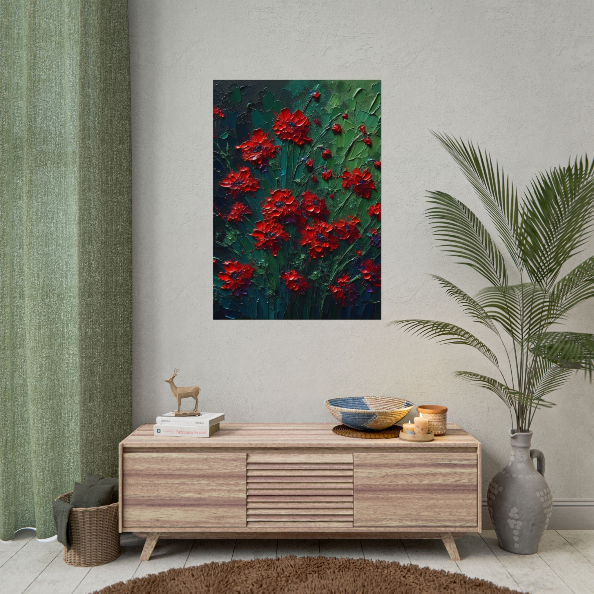 red-wildflowers-poster-print-impasto-oil-painting-look-elegant-floral-wall-art-home-decor-floral-print-gift-for-nature-lover