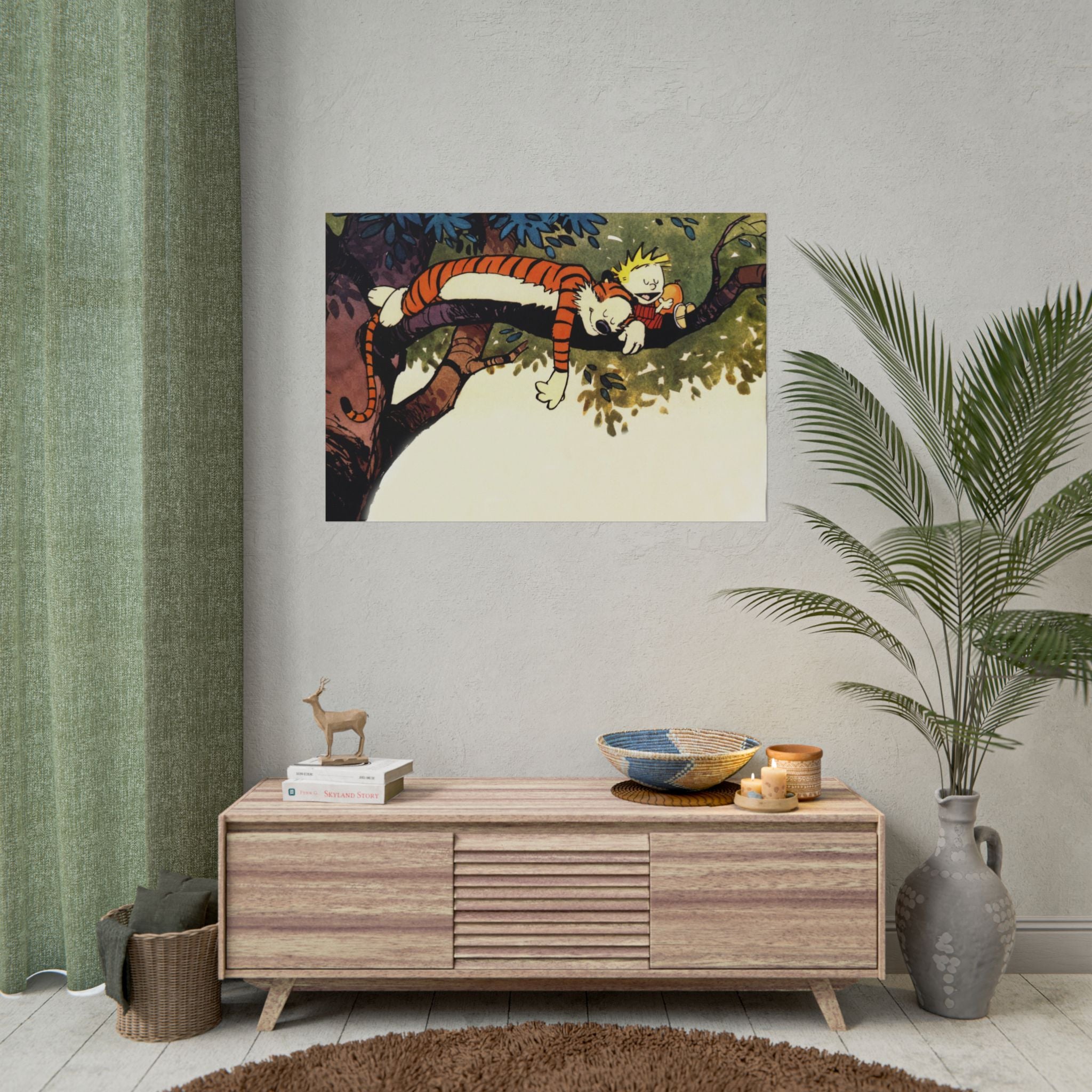 Calvin and Hobbes Poster Wall Art - Nostalgic Cartoon Wall Decor - Unique Birthday Gift for Fans - Timeless Comic Book Art