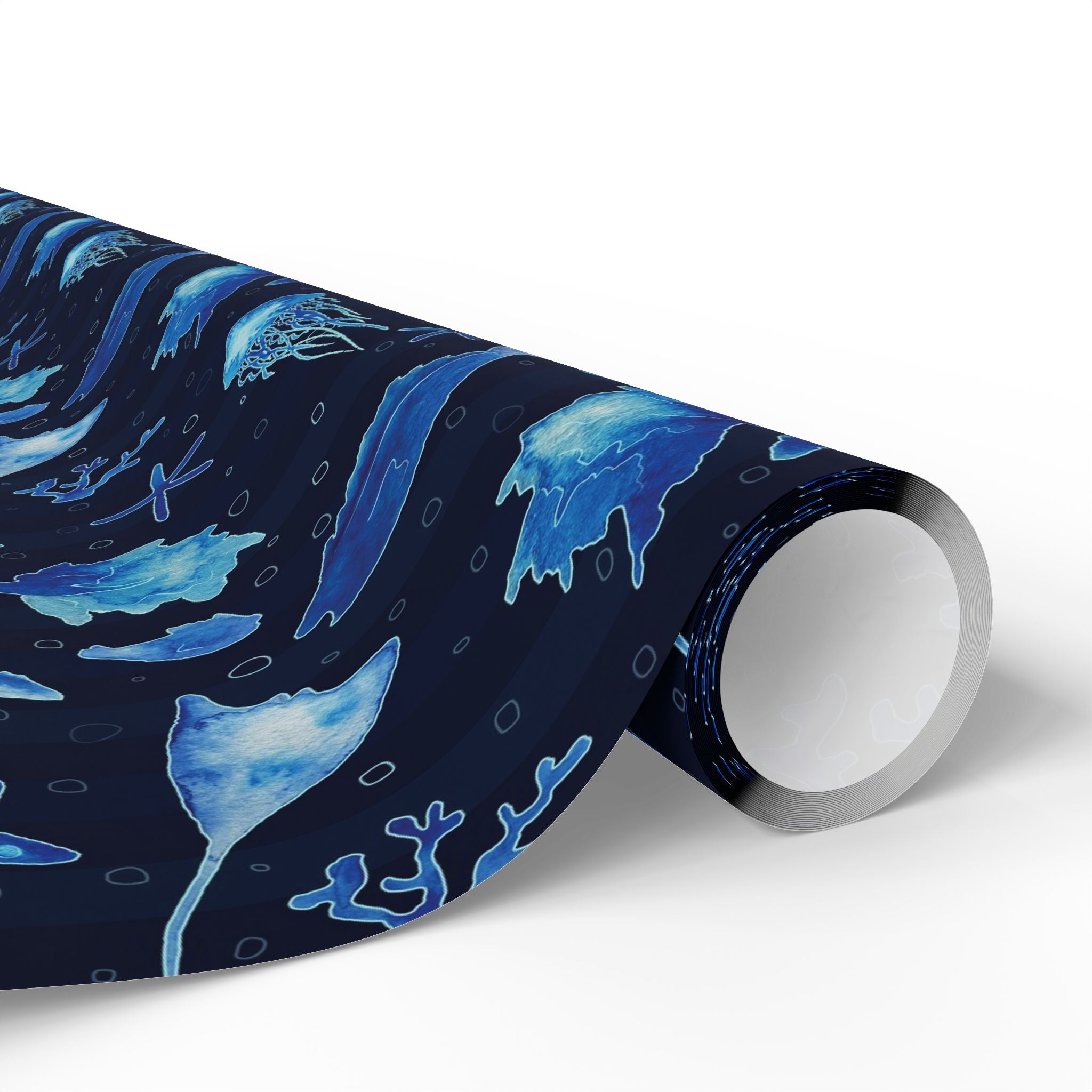 ocean-blue-wrapping-papers-sea-fish-medusa-watercolor-gift-wrap-underwater-theme-party-supplies-gift-wrapping-sheets-nautical