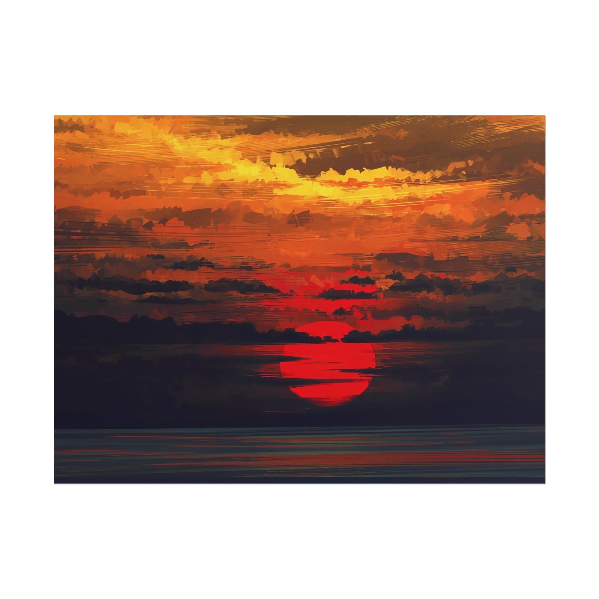 red-sunset-landscape-poster-print-cozy-home-decor-living-room-decor-farm-house-wall-decor-house-warming-gift
