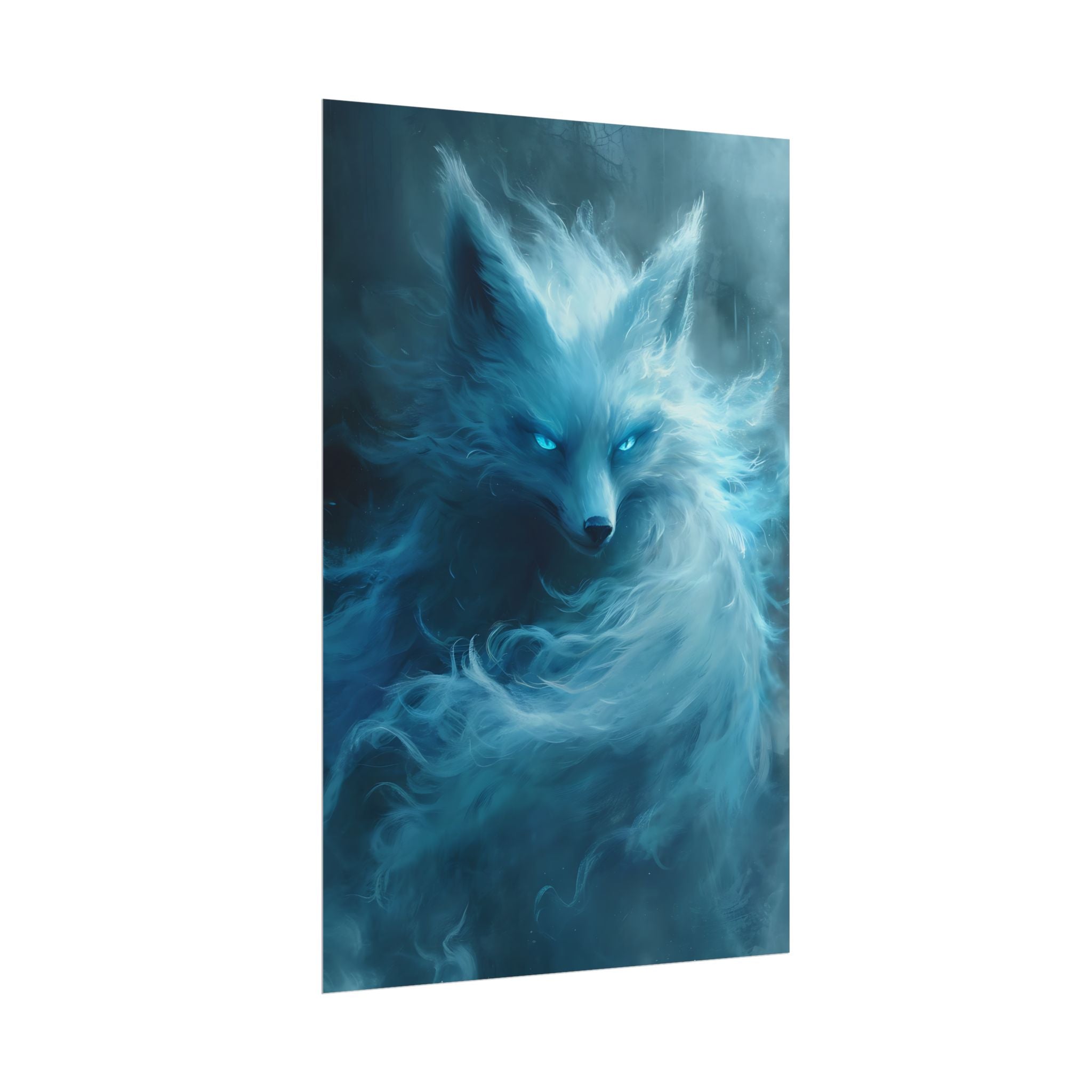 arctic-white-snow-fox-poster-print-fantasy-decor-wildlife-wall-art-home-decor-animal-lover-gift-anime-fantasy-gift