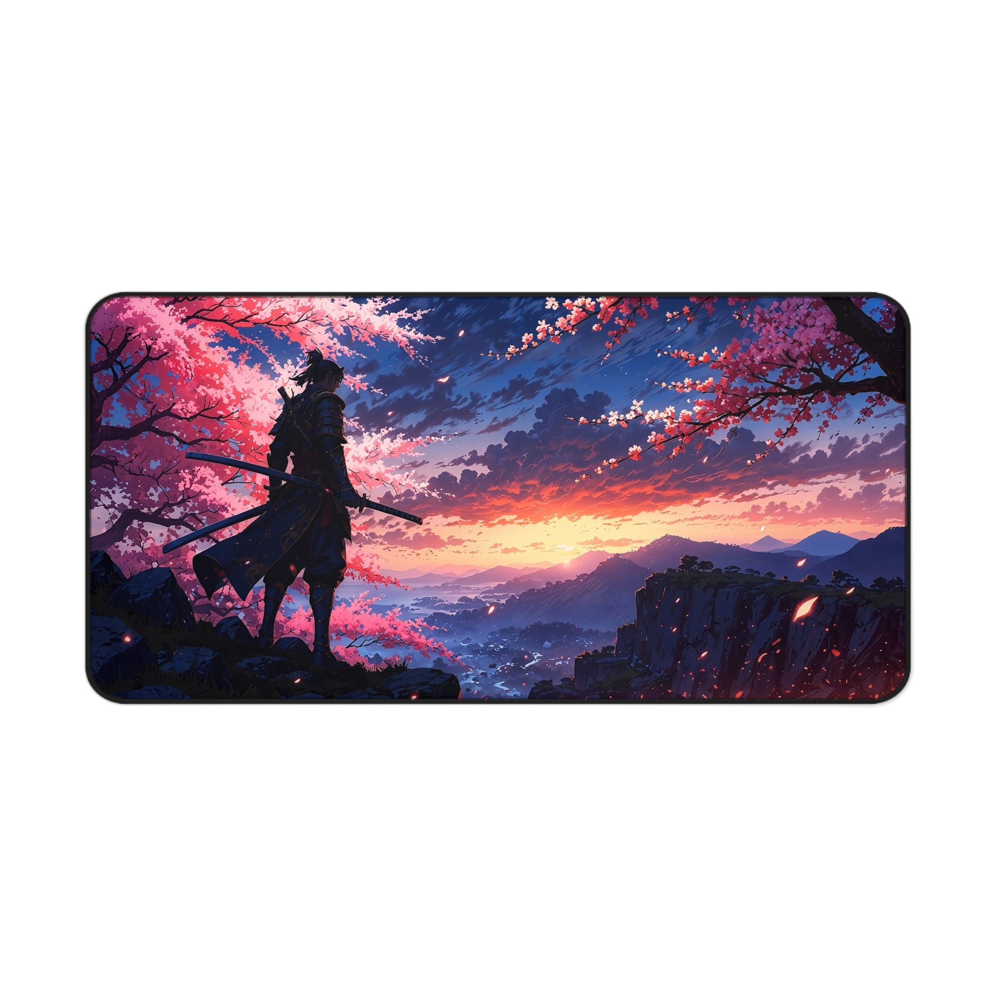 fantasy-samurai-warrior-mouse-pad-japanese-katana-samurai-warrior-desk-mat-japanese-anime-samurai-desk-pad-cherry-blossom