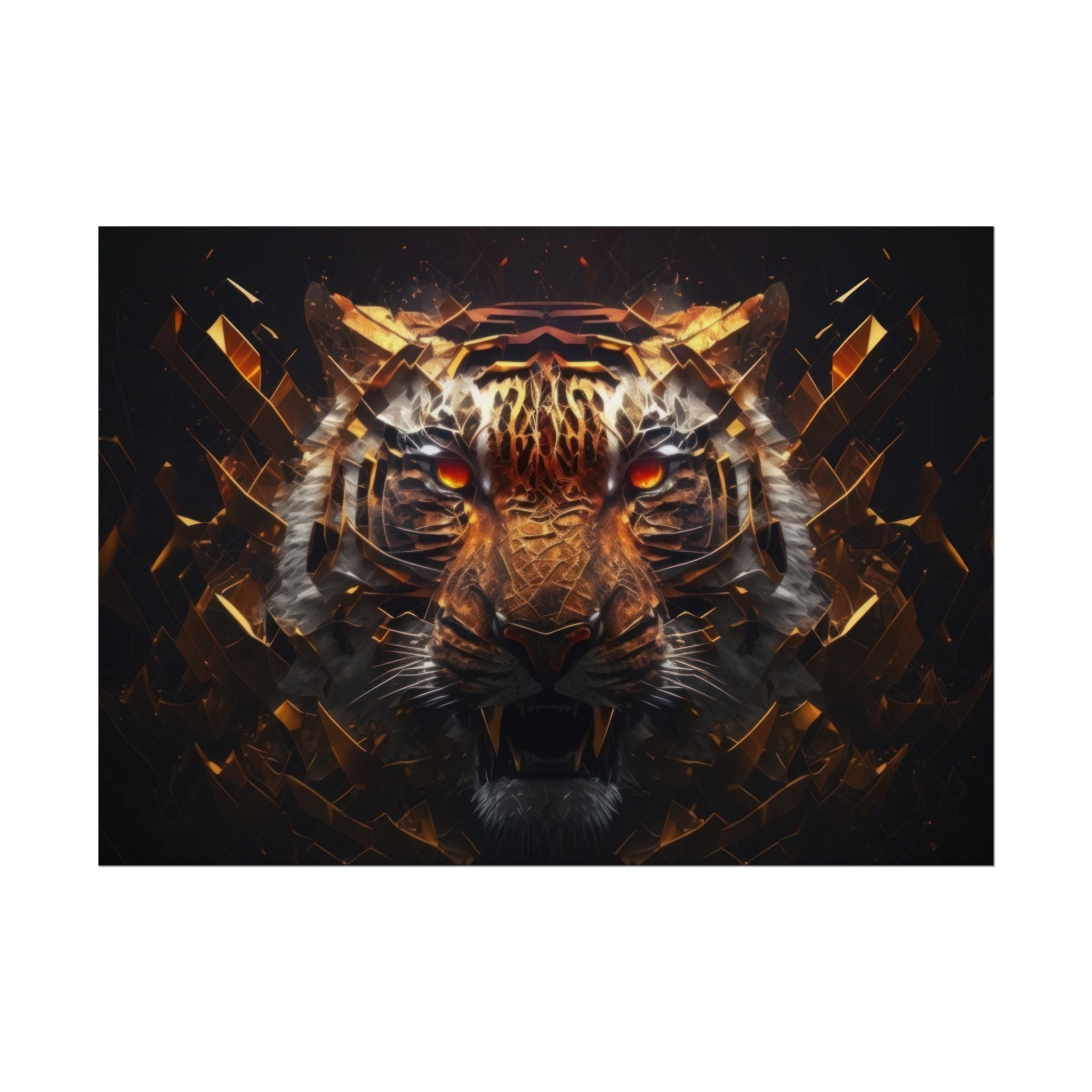 Poster Print, Tiger Face Predator Fantasy Art, Home Living Room Decor, Tiger Poster Wall Art, Animal Art, Tiger Wall Decor, Poster Gift