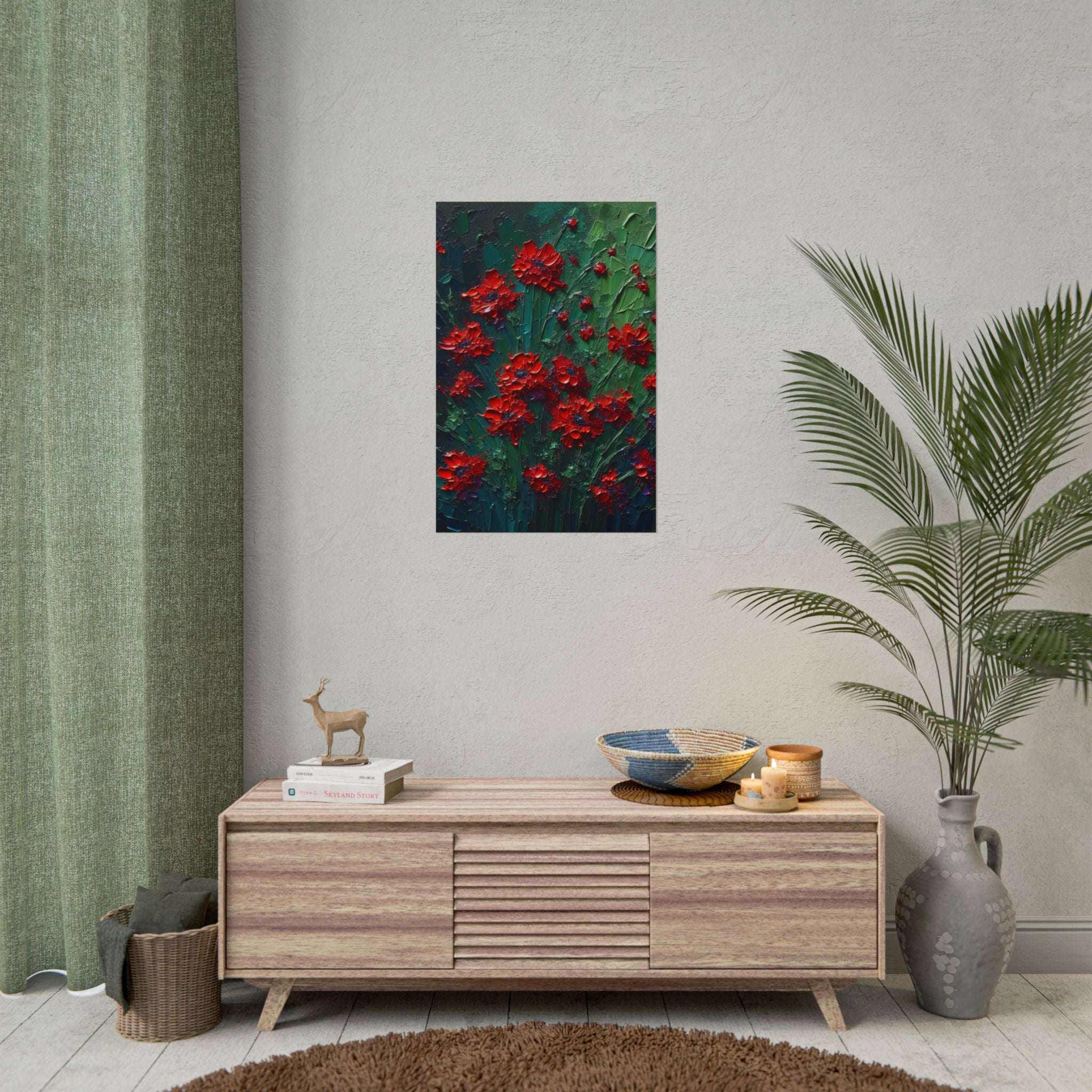 red-wildflowers-poster-print-impasto-oil-painting-look-elegant-floral-wall-art-home-decor-floral-print-gift-for-nature-lover