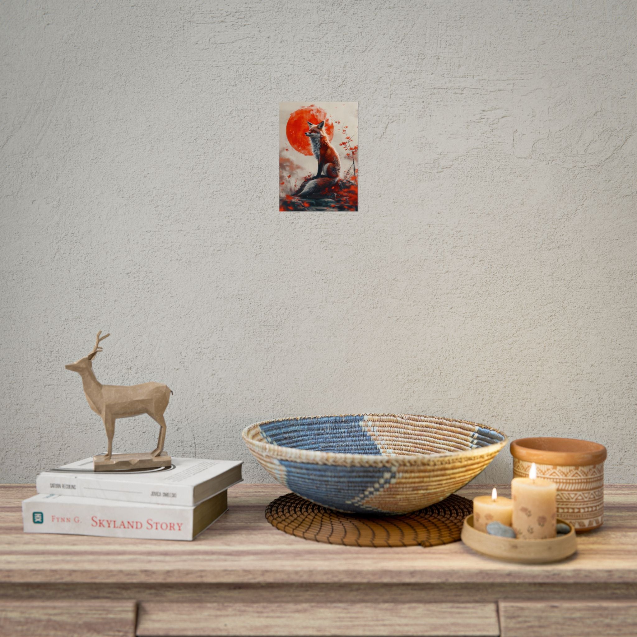 red-fox-poster-print-fantasy-decor-wildlife-wall-art-red-sun-home-decor-animal-lover-gift-nature-print-fantasy-art-decor