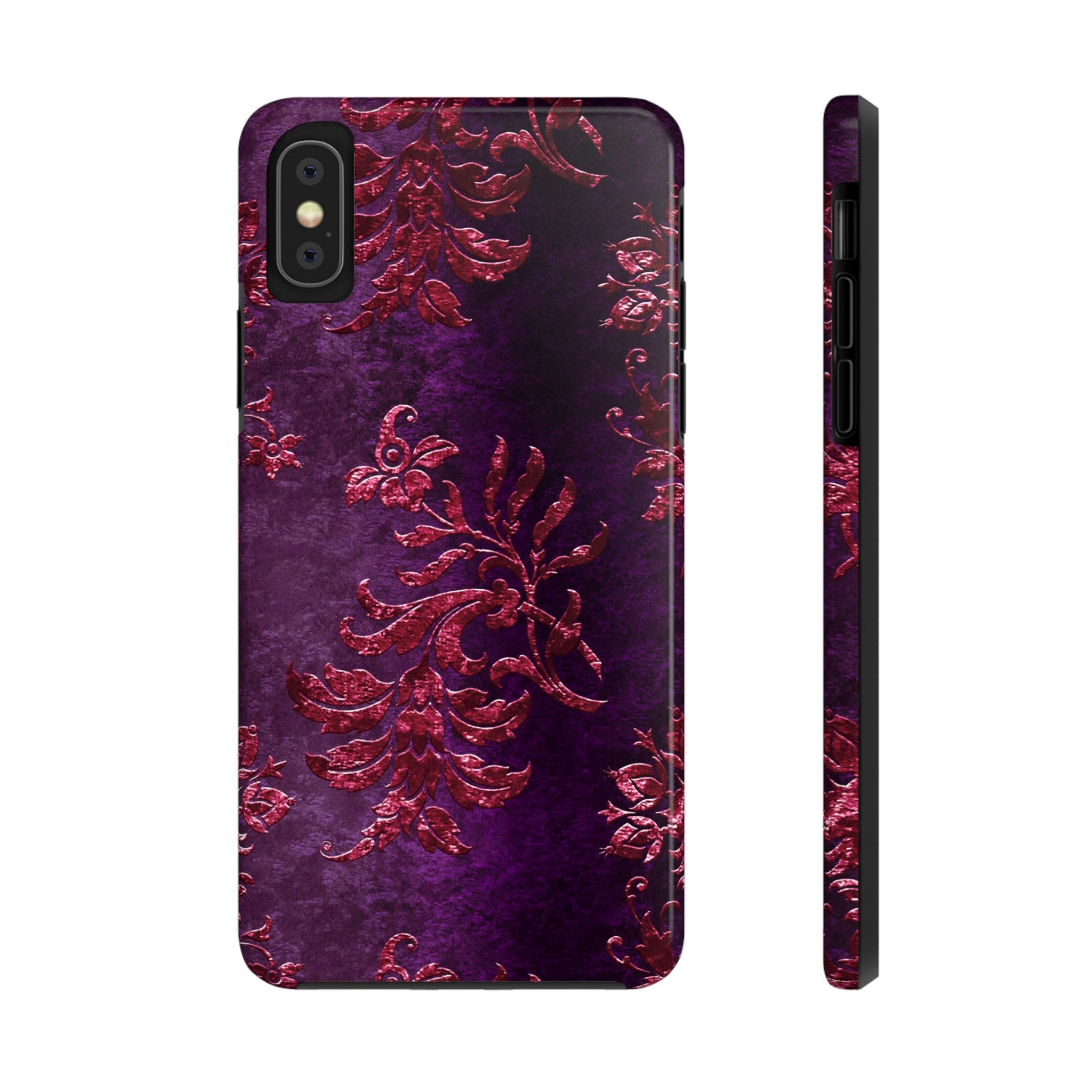 embossed-burgundy-velvet-tough-iphone-case-protective-iphone-cover-heavy-duty-iphone-case-rugged-phone-case-durable-smartphon