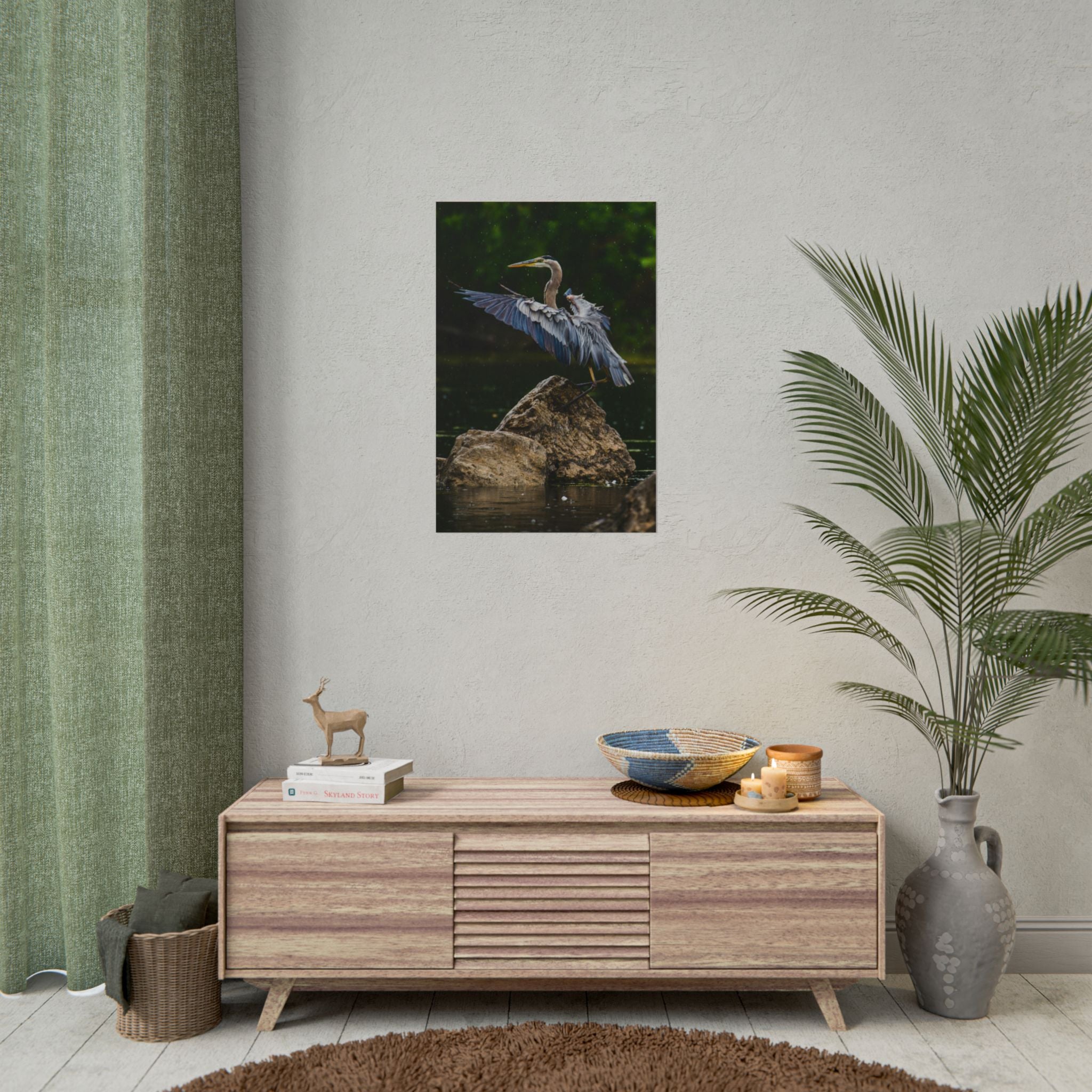 great-blue-heron-poster-wall-art-home-decor-bird-lover-gift-nature-wall-hanging-wildlife-poster